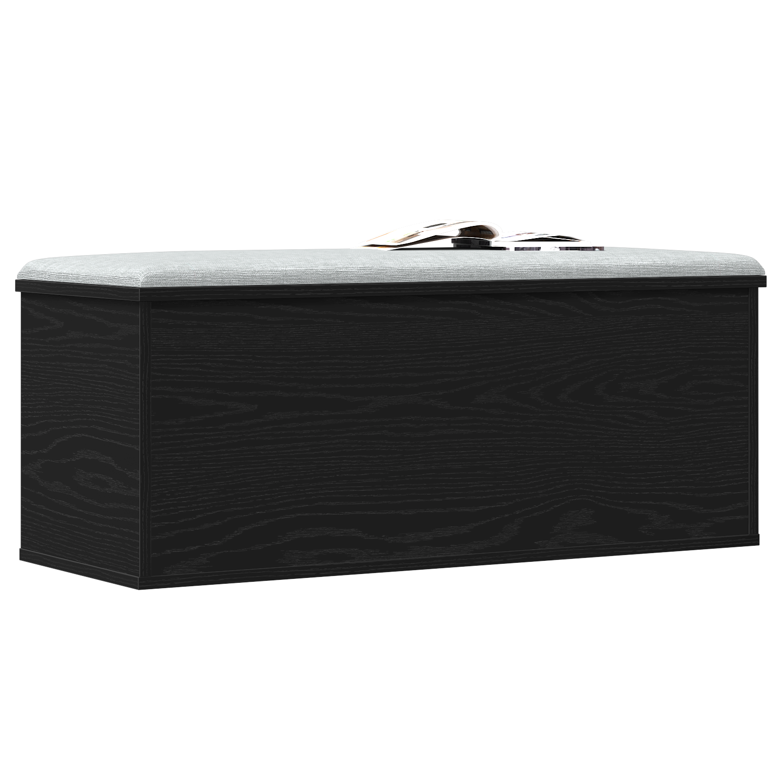 Black Oak Storage Box - 90x35x35 cm - Engineered Wood - Image 3
