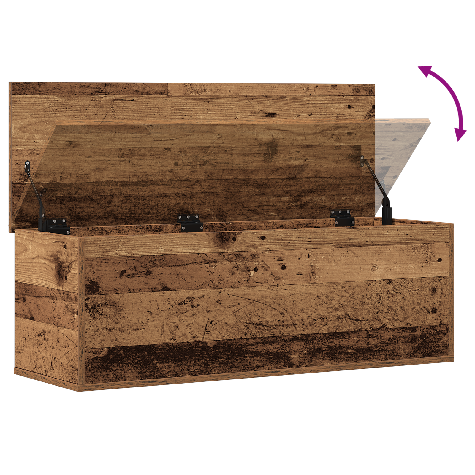 Storage Box - Old Wood, 102x35x35 cm, Made from Engineered Wood - Image 10
