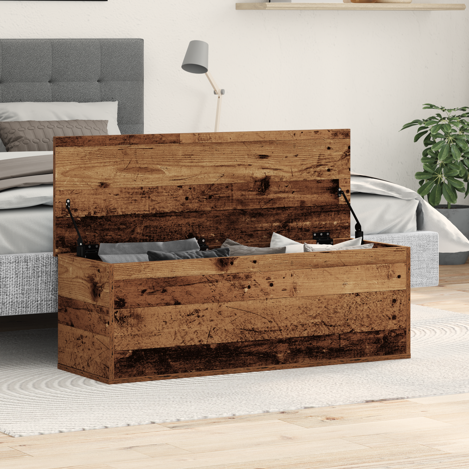 Storage Box - Old Wood, 102x35x35 cm, Made from Engineered Wood
