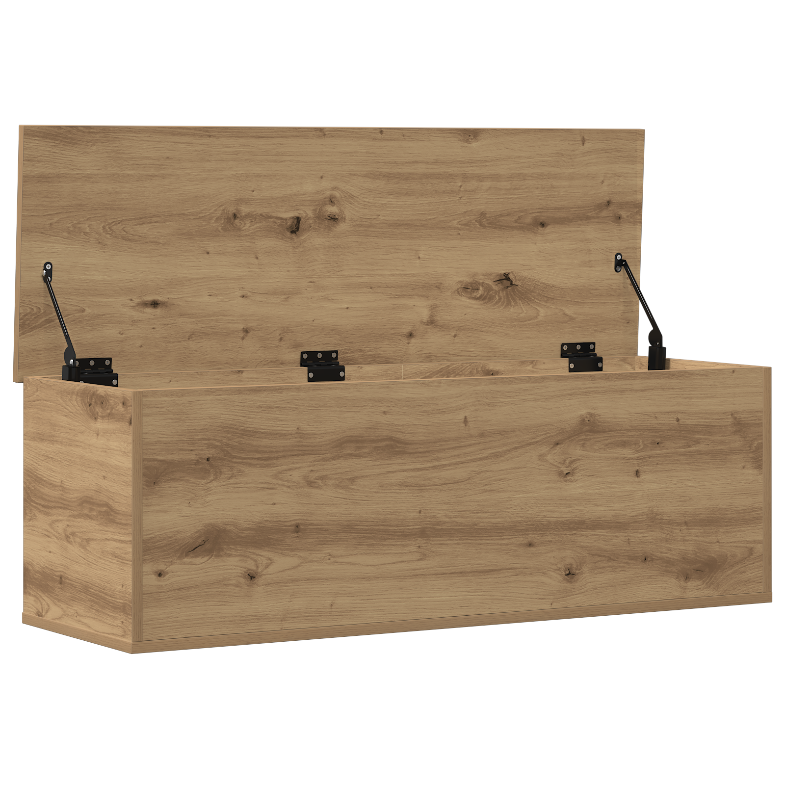 Artisan Oak Storage Box 102x35x35 cm Made of Engineered Wood - Image 5
