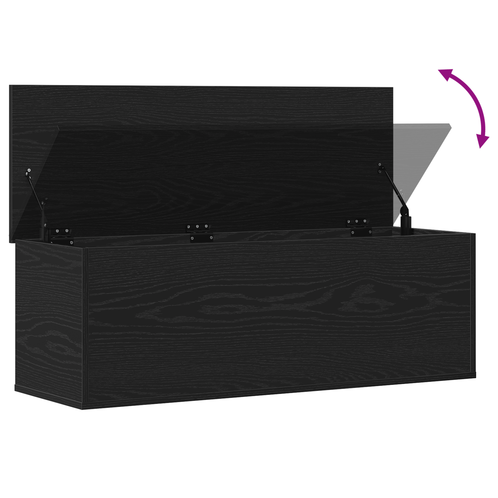 Storage Box in Black Oak - 102x35x35 cm, Made from Engineered Wood - Image 10