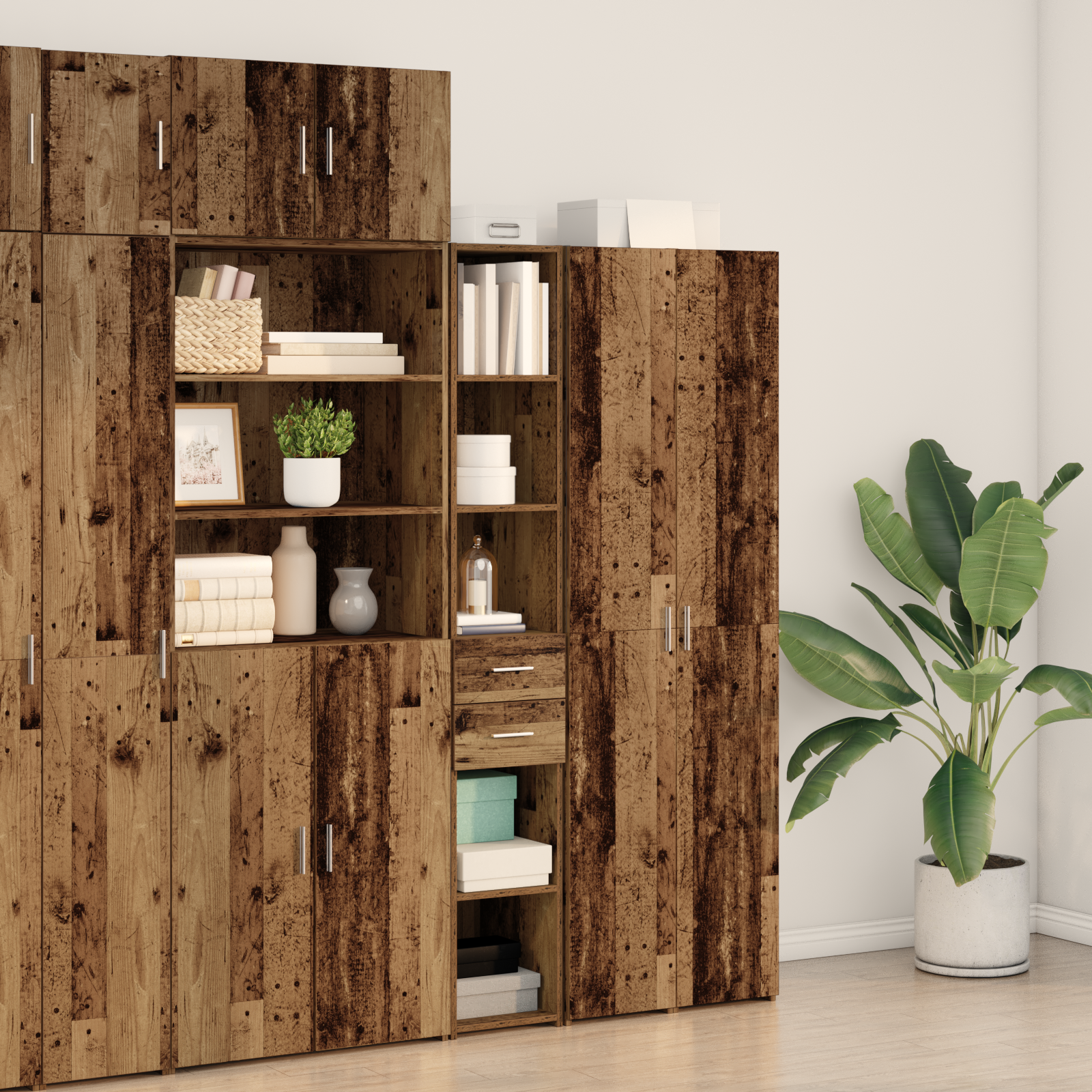 Highboard Old Wood 30x42,5x185 cm Engineered Wood - Image 4