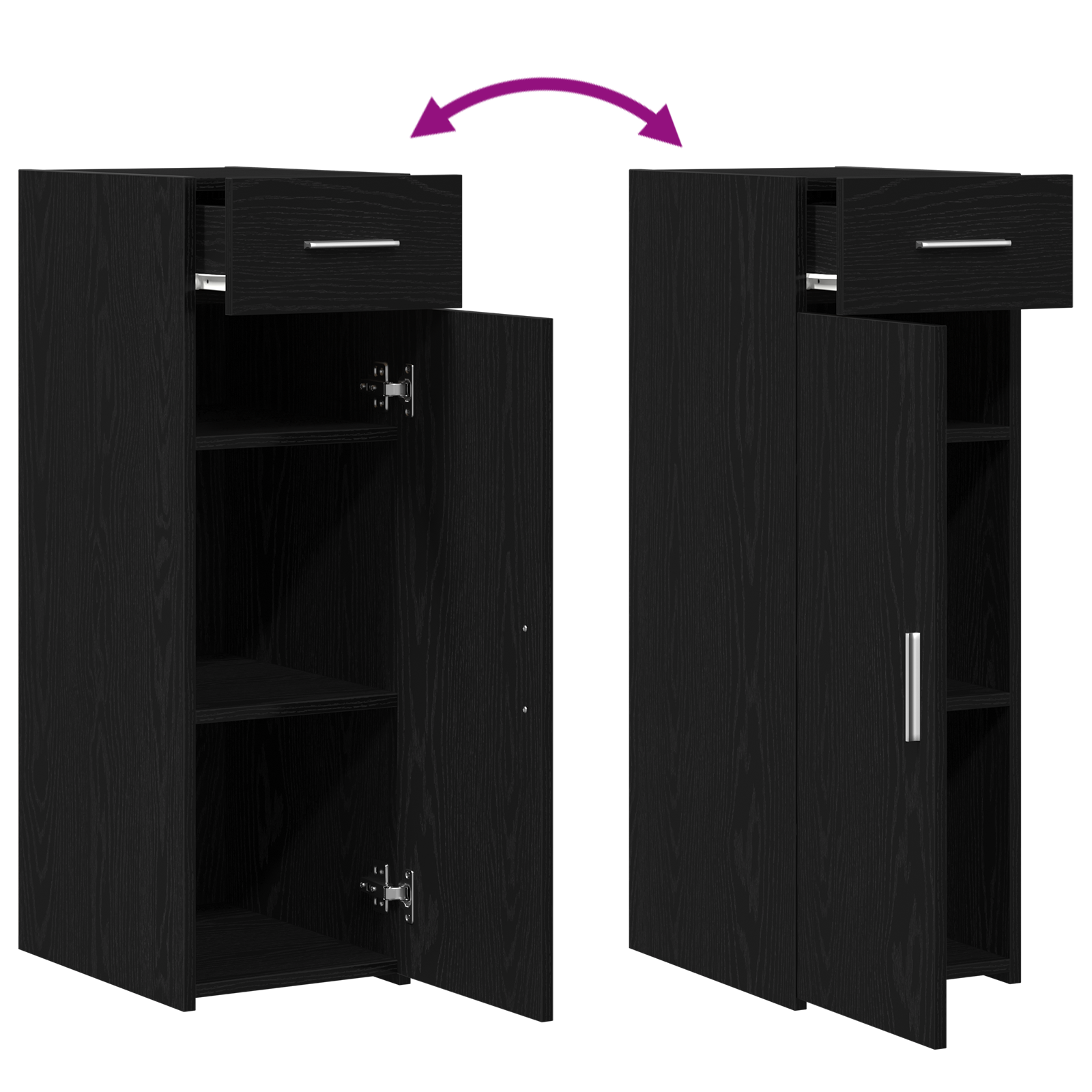 Sideboard Black Oak 30x42,5x93 cm Engineered Wood - Image 11