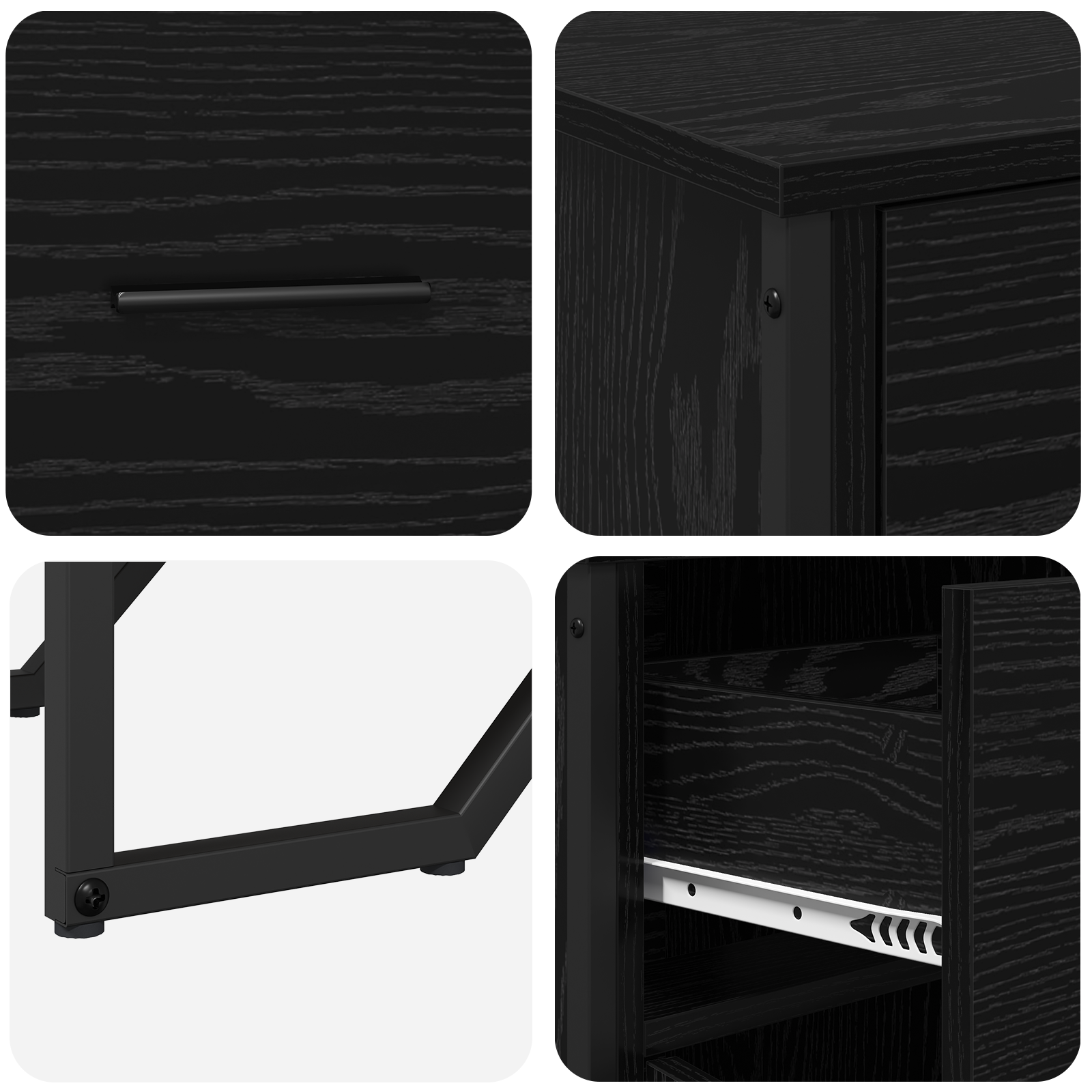 Sideboard Black Oak 97x32.5x74.5 cm Engineered Wood - Image 9