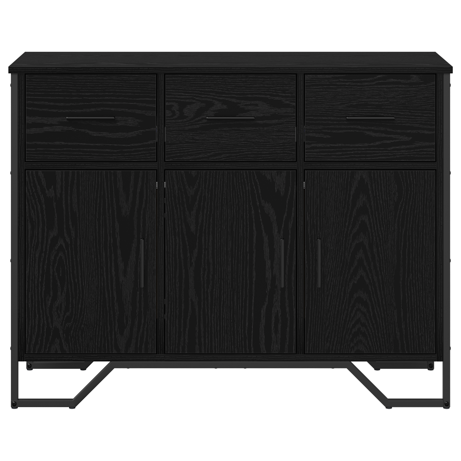 Sideboard Black Oak 97x32.5x74.5 cm Engineered Wood - Image 6