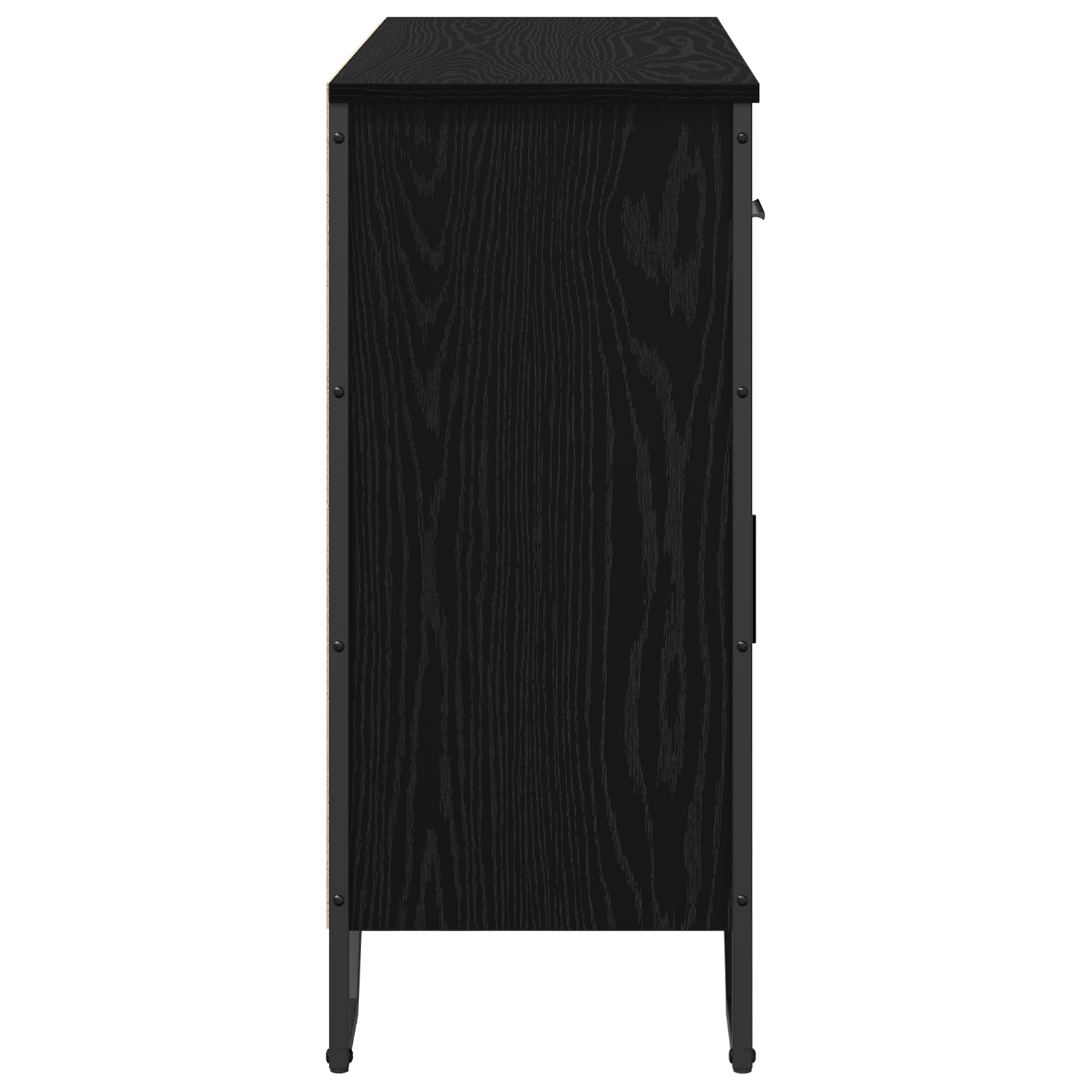 Sideboard Black Oak 97x32.5x74.5 cm Engineered Wood - Image 7