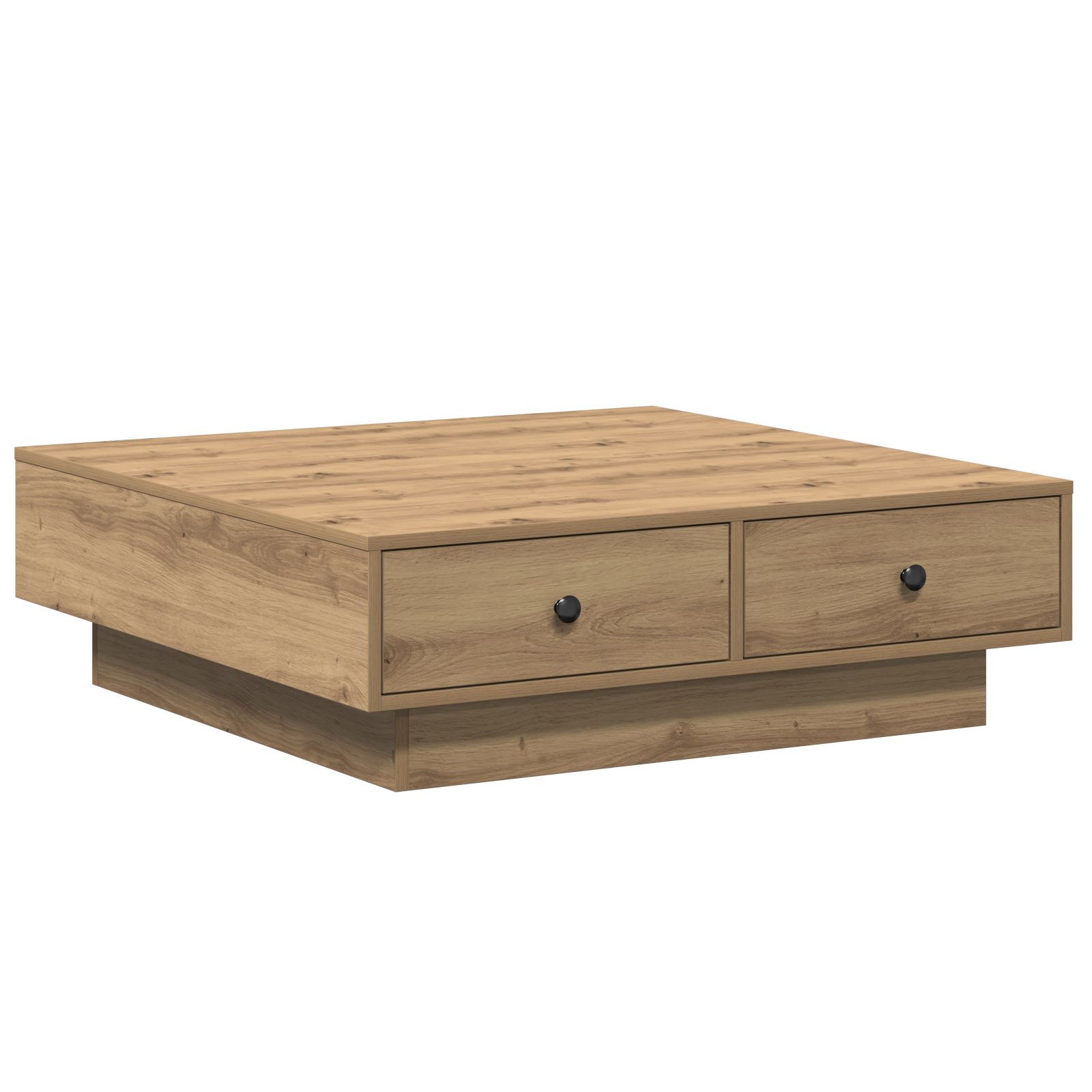 Coffee Table Artisan oak Veneer, MDF 90 x 90 x 28 cm Storage - Image 2