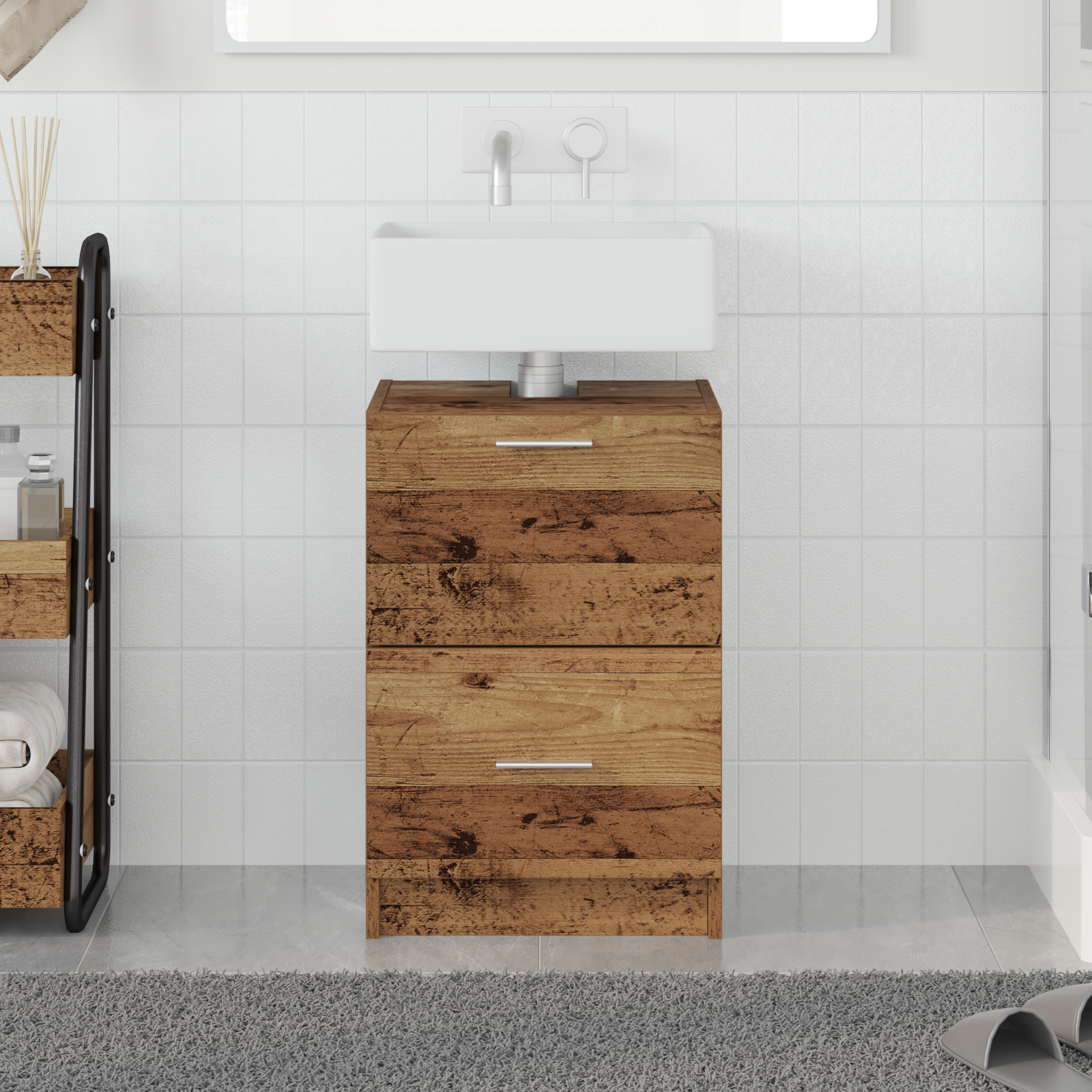 Sink Cabinet Old Wood 40x37x59 cm Engineered Wood