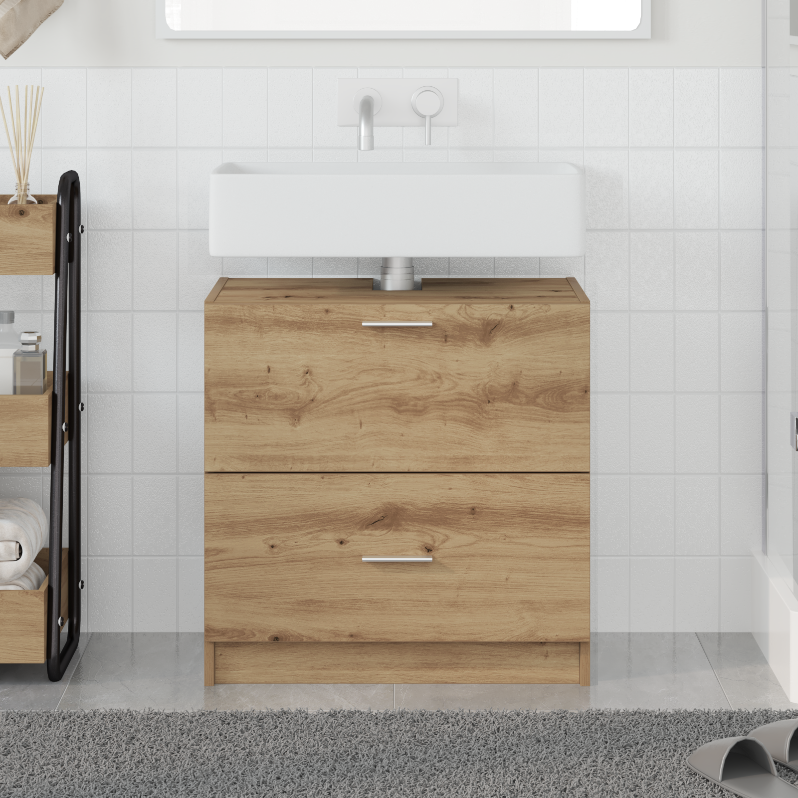 Sink Cabinet Artisan Oak 59x37x59 cm Engineered Wood