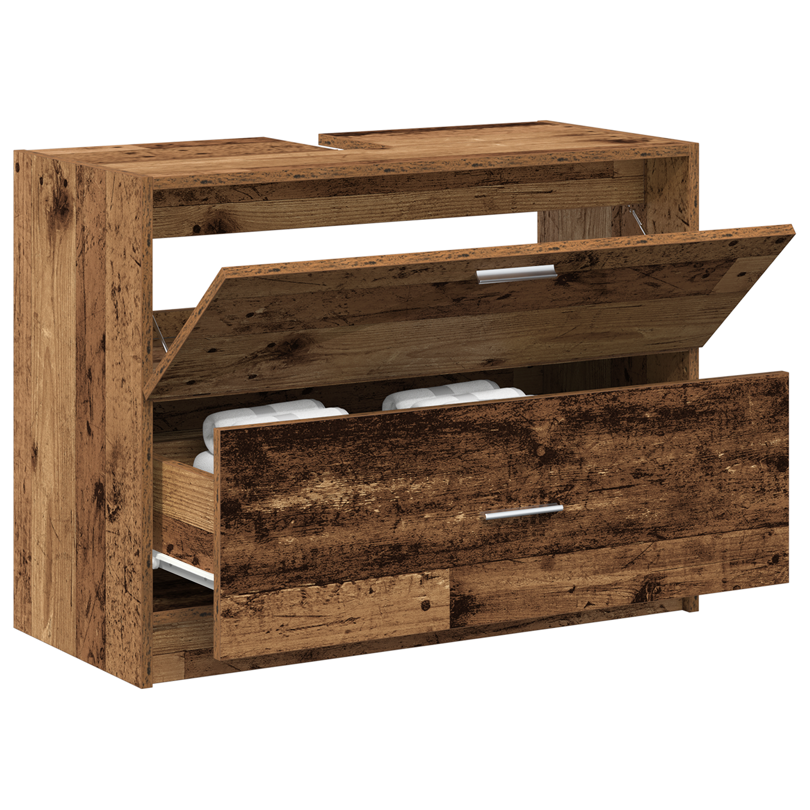Thumbnail - vidaXL Waschbeckenschrank Altholz 78x37x59 cm Holzwerkstoff