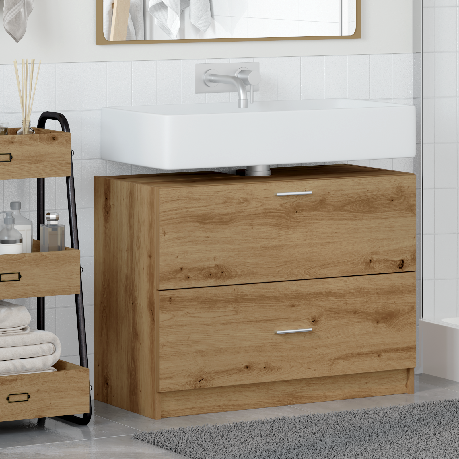 Sink Cabinet Artisan Oak 78x37x59 cm Engineered Wood