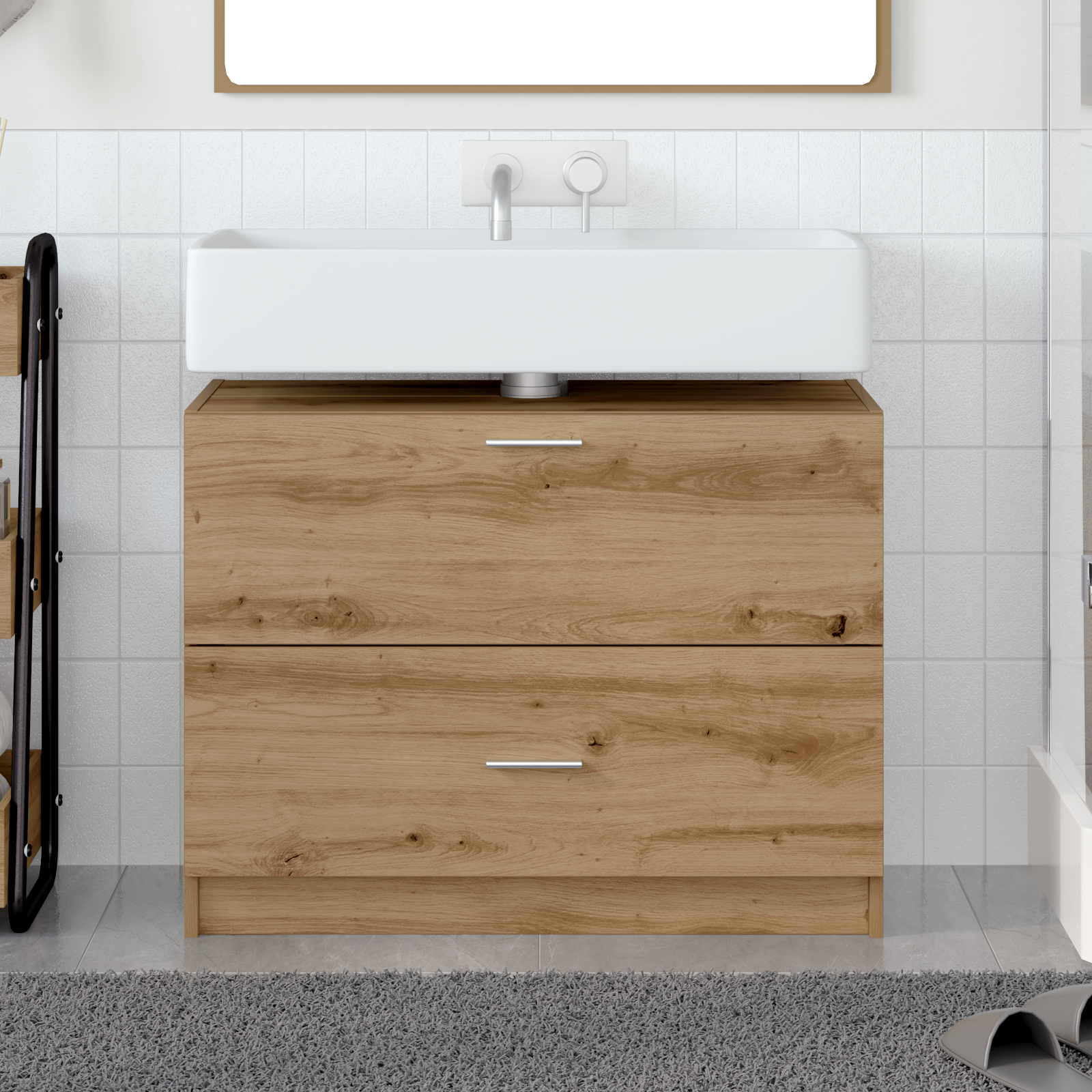Sink Cabinet Artisan Oak 78x37x59 cm Engineered Wood - Image 4