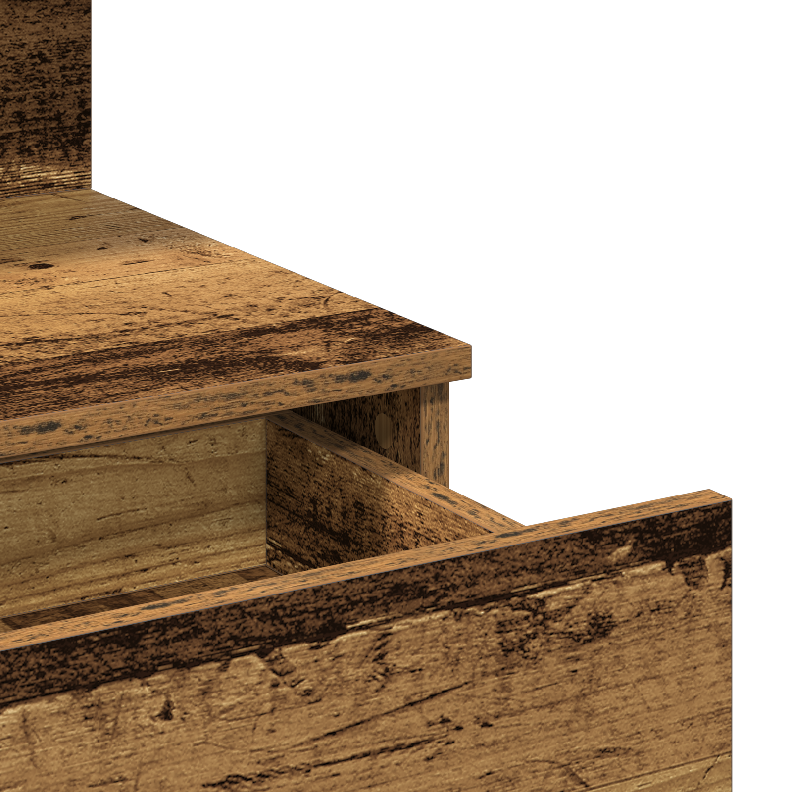 Dressing Table with Mirror&LED Lights Old Wood Engineered Wood - Image 7