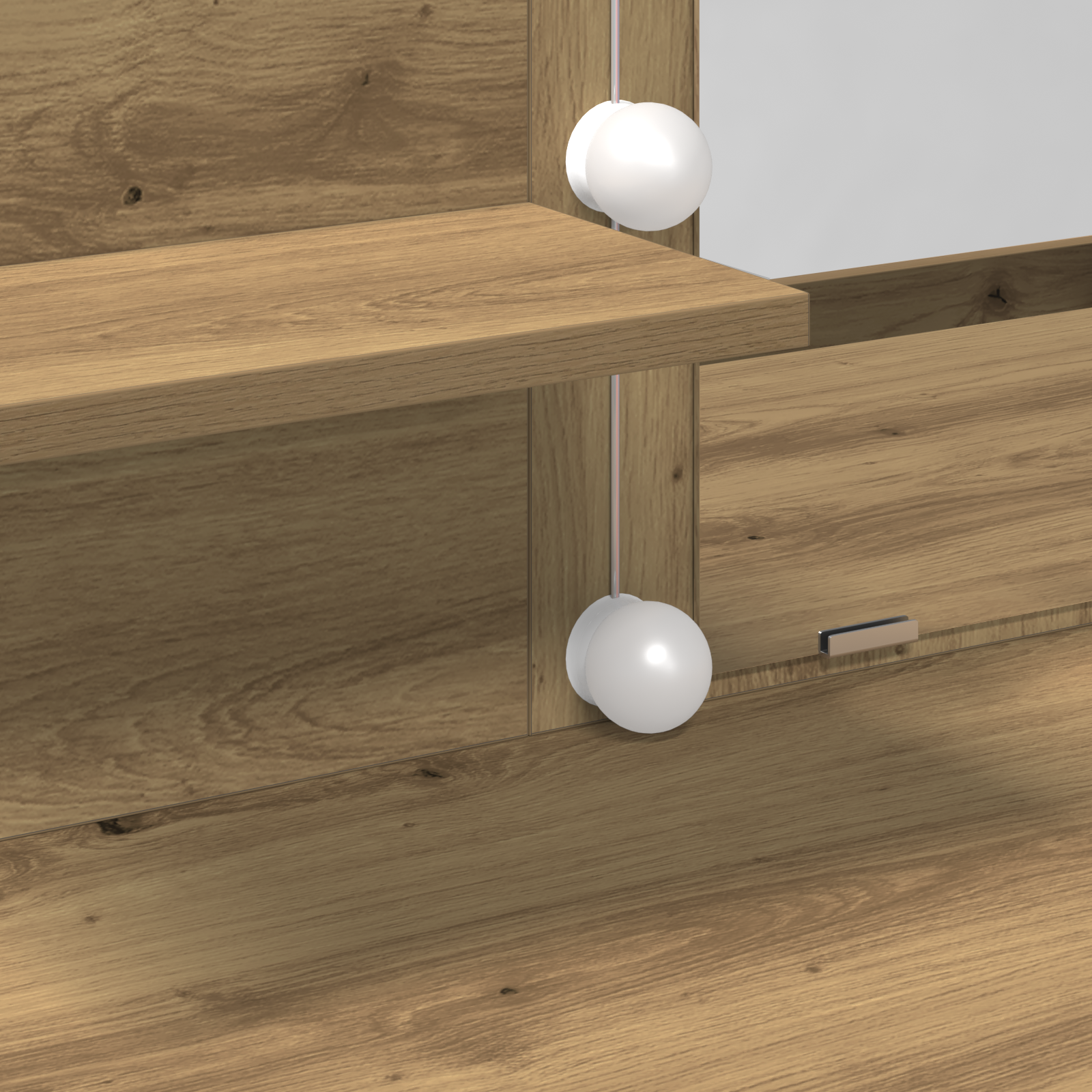 Dressing Table with LED Artisan Oak 100x40x130 cm - Image 9