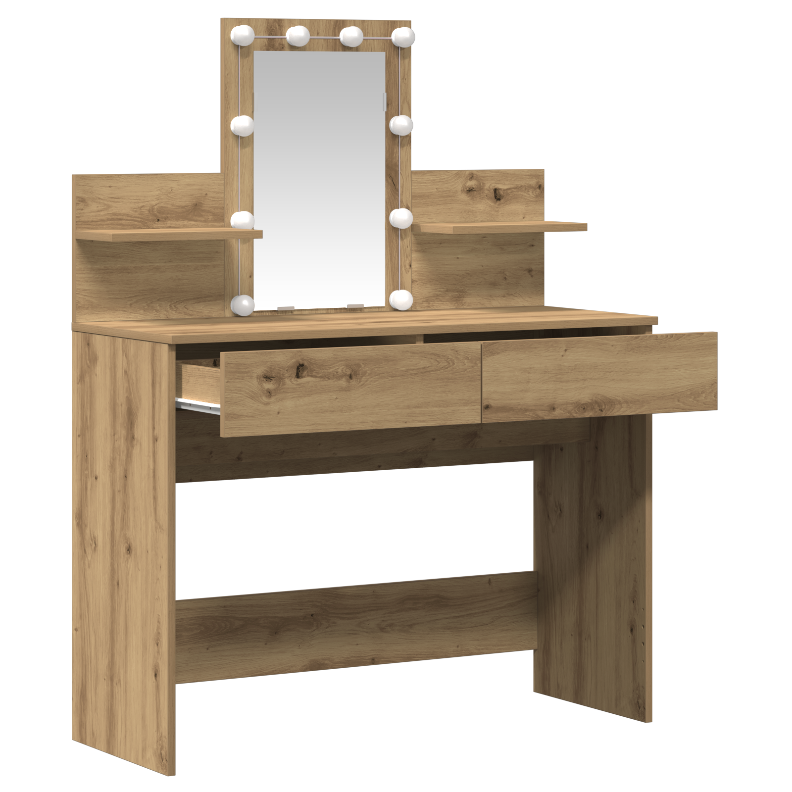 Dressing Table with LED Artisan Oak 100x40x130 cm - Image 4