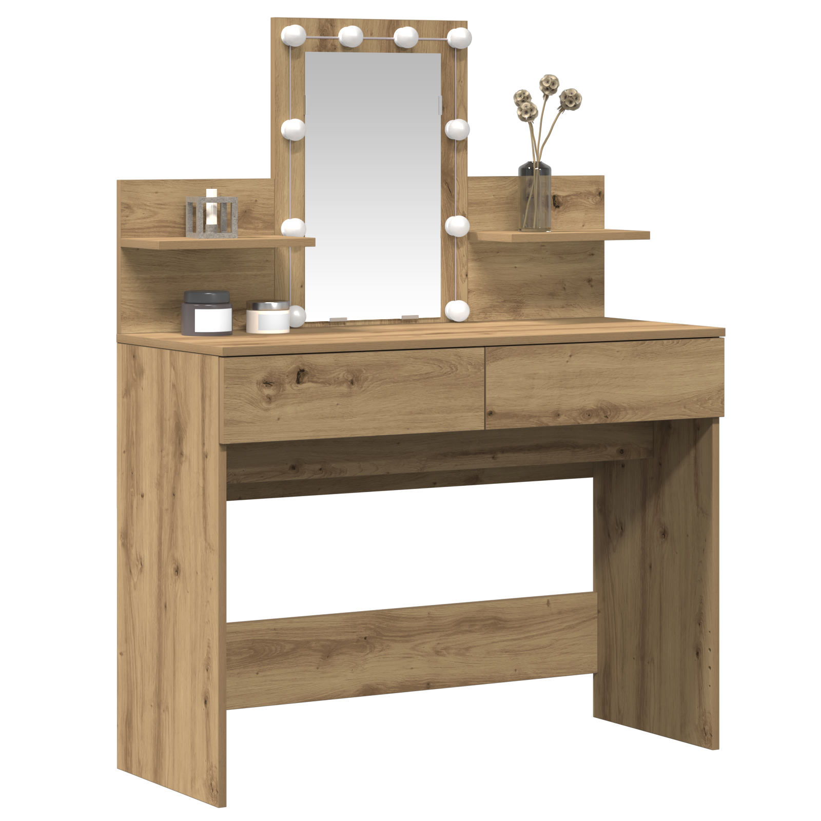 Dressing Table with LED Artisan Oak 100x40x130 cm - Image 3