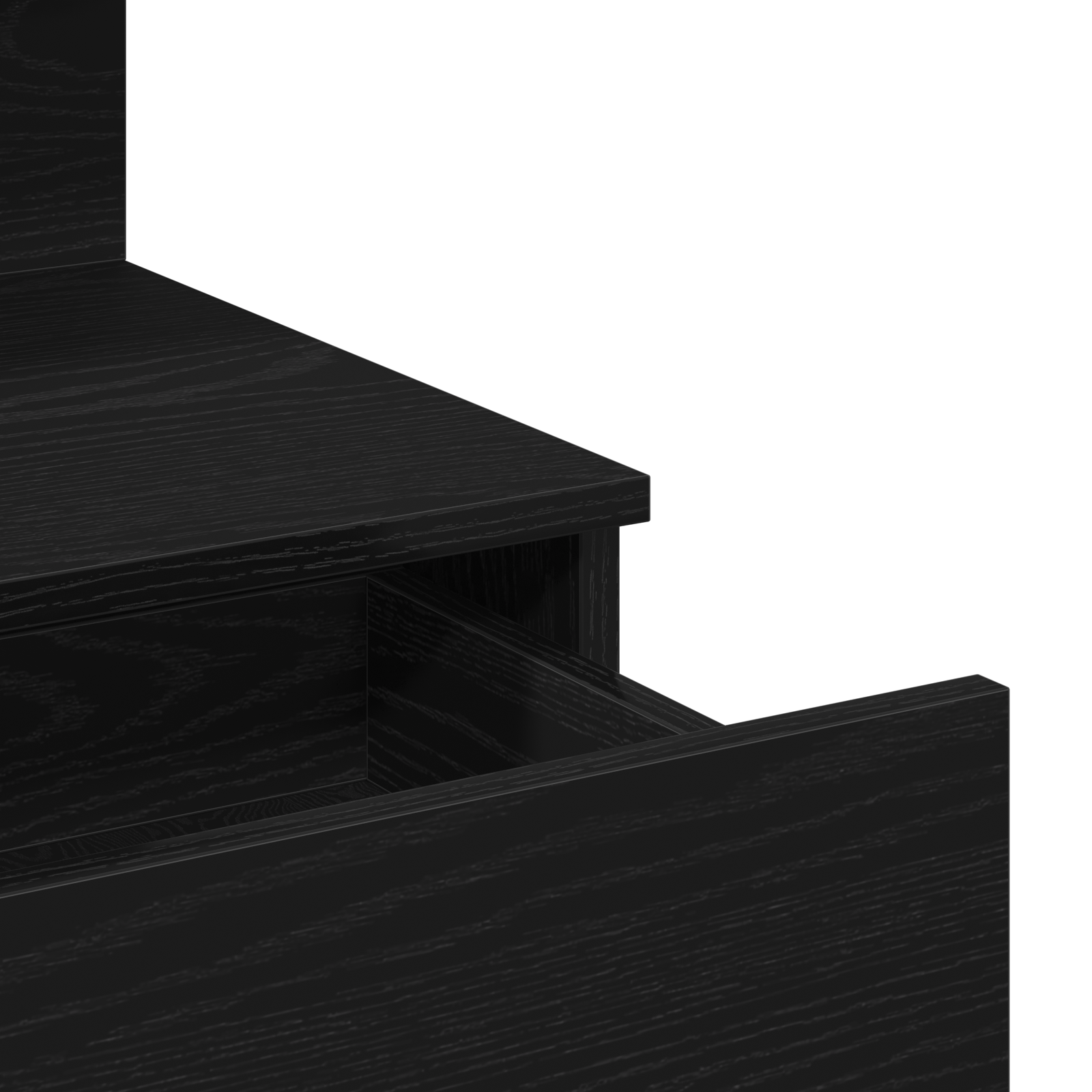 Dressing Table with LED Black Oak 100x40x130 cm - Image 9