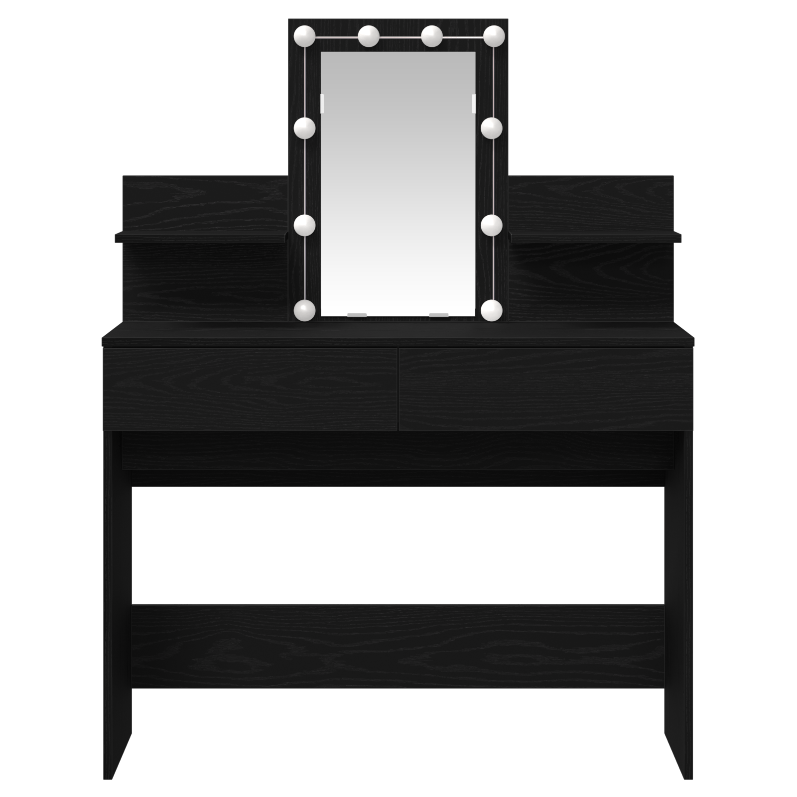 Dressing Table with LED Black Oak 100x40x130 cm - Image 7