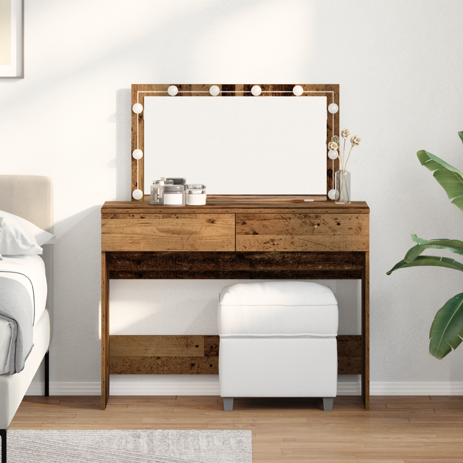 vidaXL Schminktisch Altholz 100 x 40 x 120 cm Holzwerkstoff