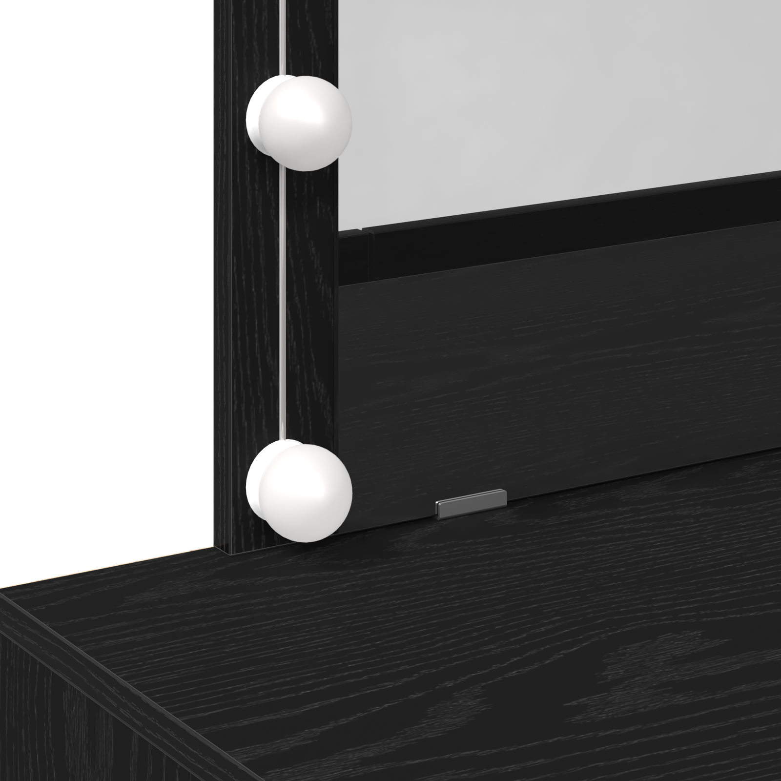 Dressing Table with LED Black Oak 100x40x120 cm - Image 9