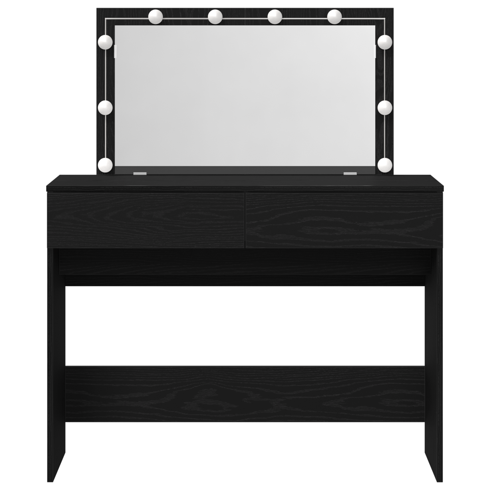 Dressing Table with LED Black Oak 100x40x120 cm - Image 6