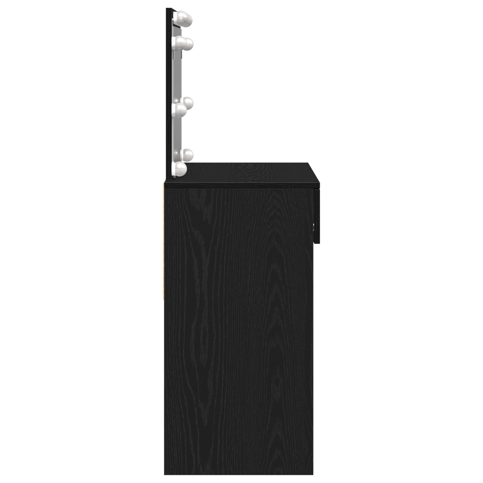 Dressing Table with LED Black Oak 100x40x120 cm - Image 7