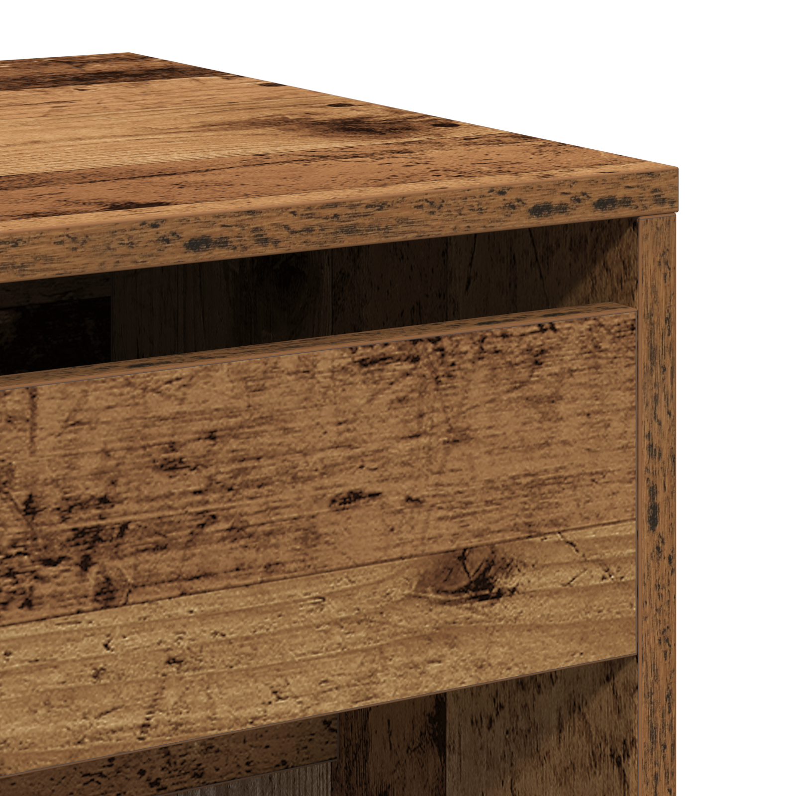 Dressing Table with Mirror Old Wood Engineered Wood - Image 10