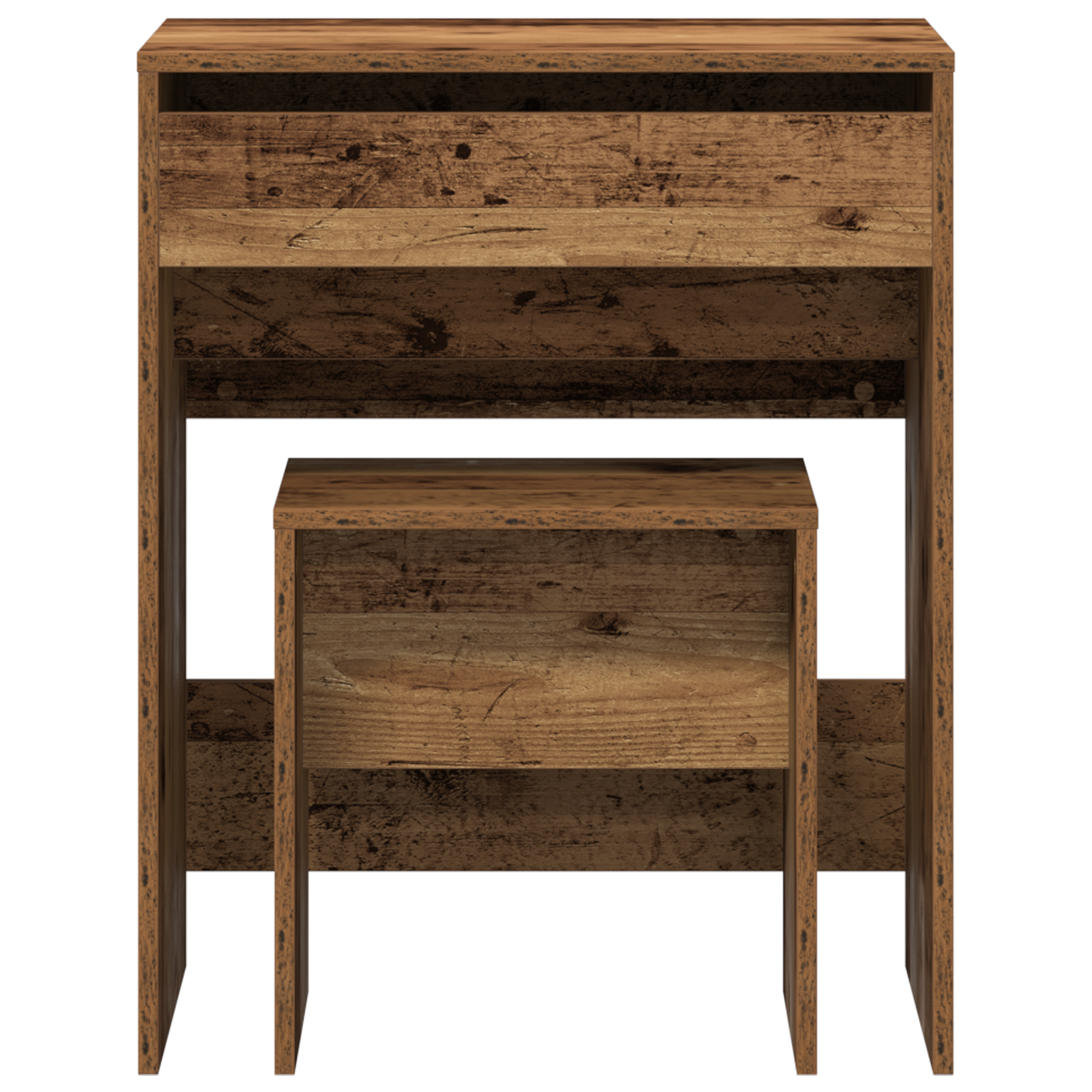 Dressing Table with Mirror Old Wood Engineered Wood - Image 7