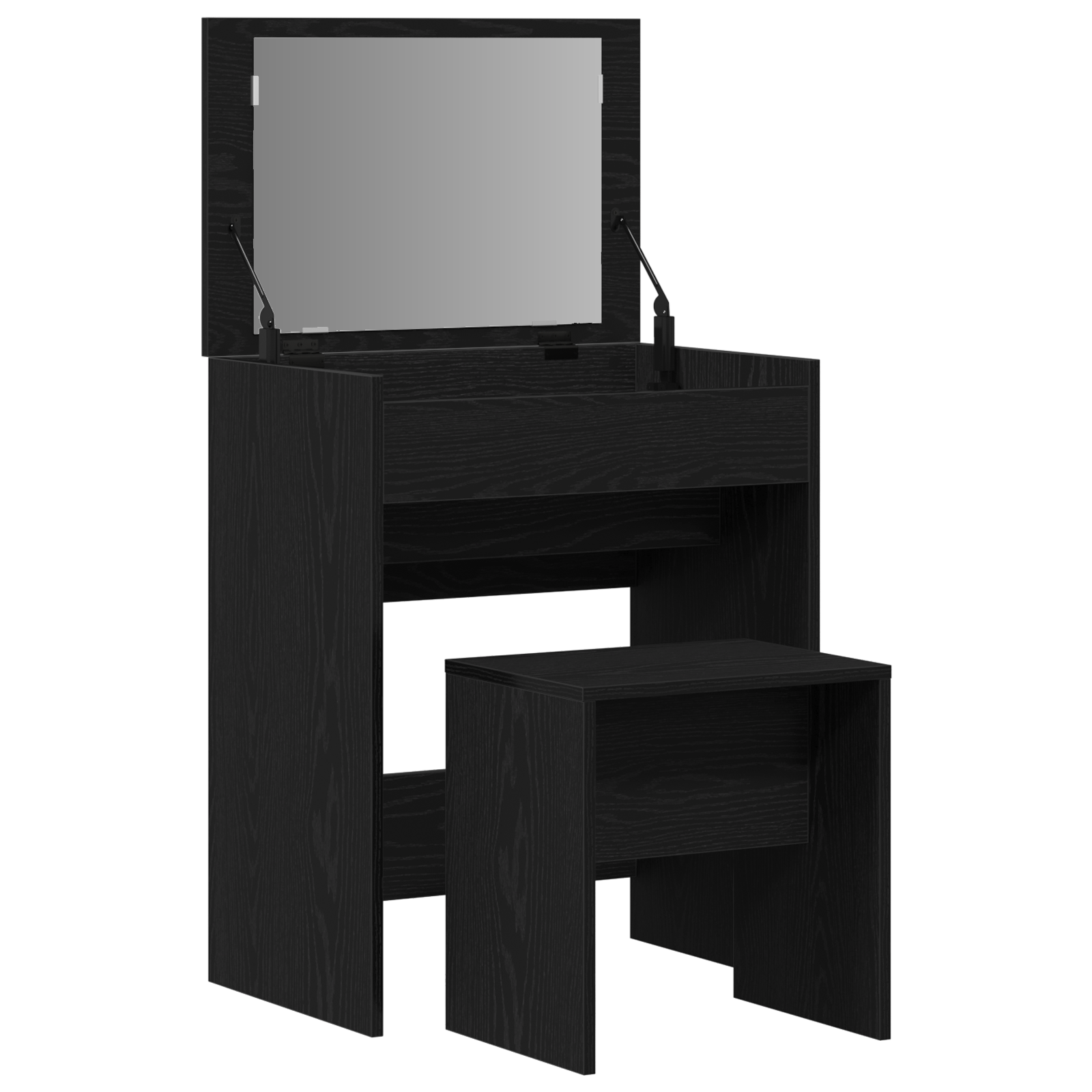 Dressing Table with Mirror Black Oak Engineered Wood - Image 5