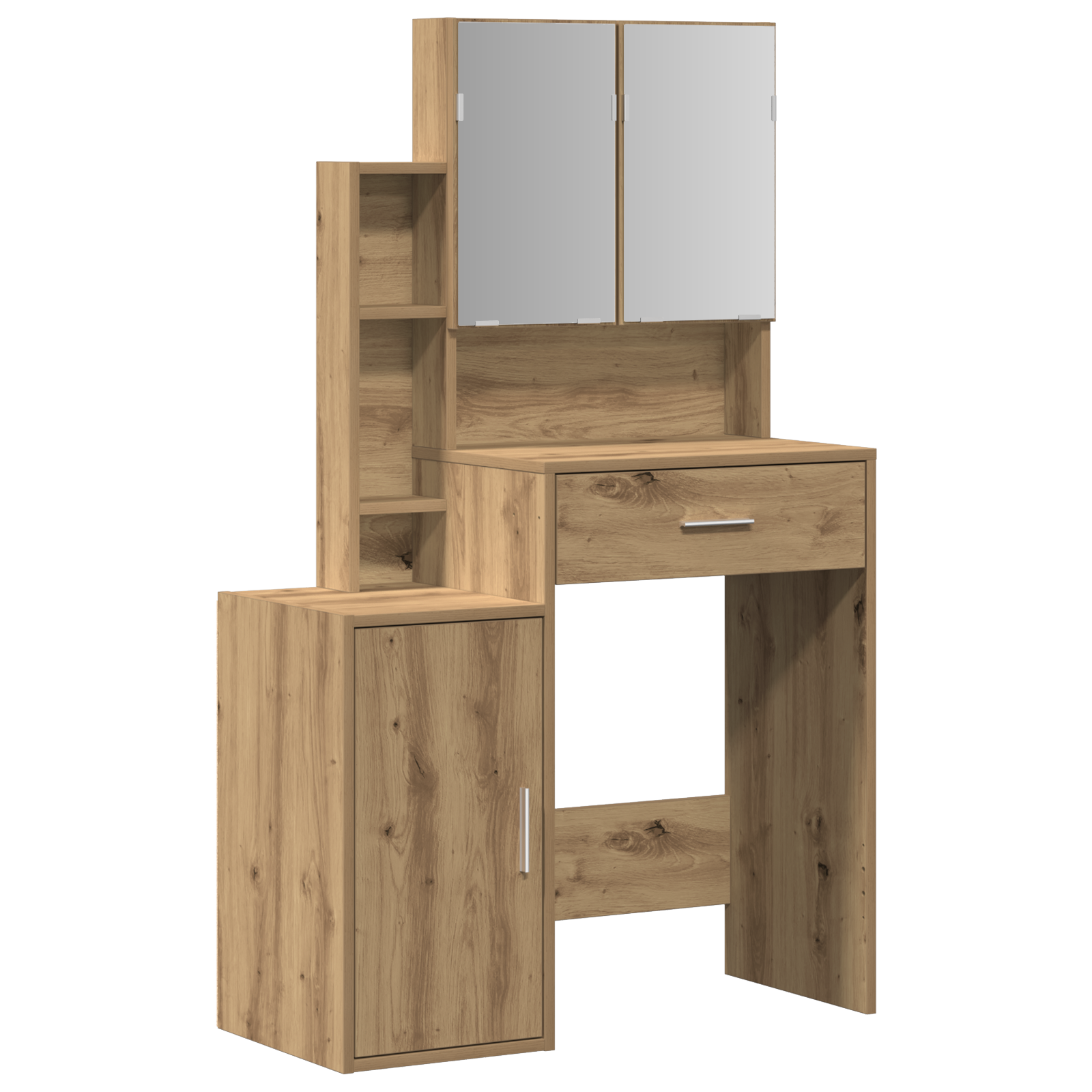 Dressing Table with Mirror and LEDs Artisan Oak Engineered Wood - Image 2