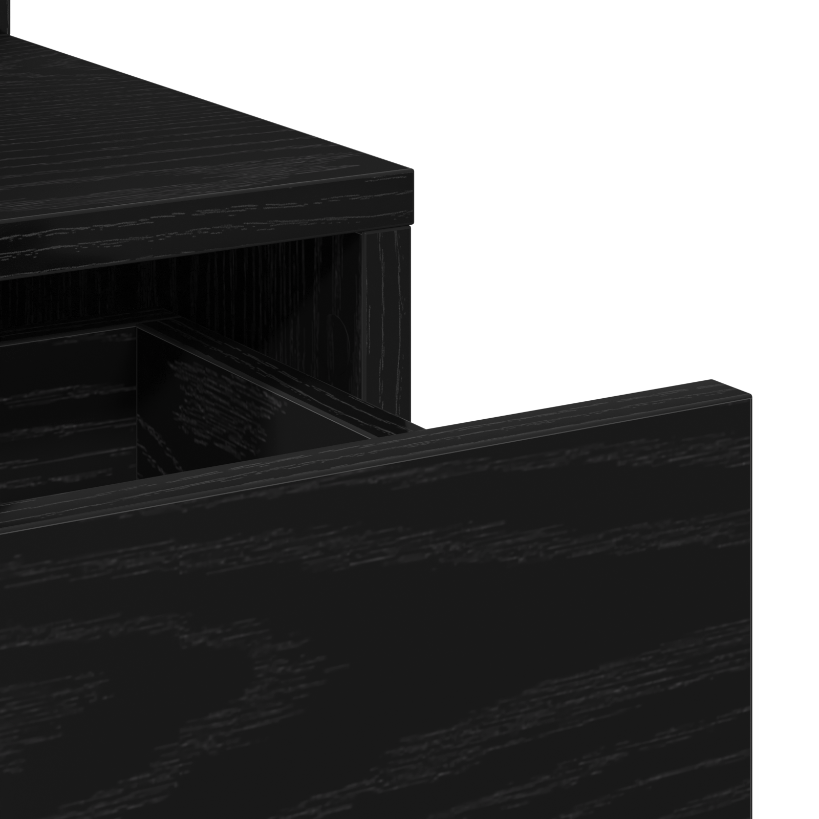 Dressing Table with Mirror&LED Lights Black Oak Engineered Wood - Image 9