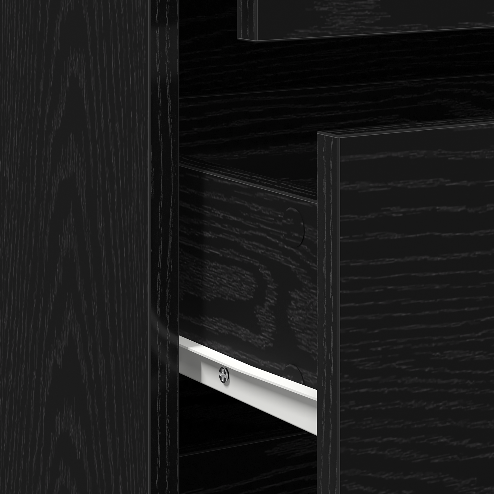 Kampinis komodas Juoda 80x41x58 cm Inžinerinis medis - Image 10