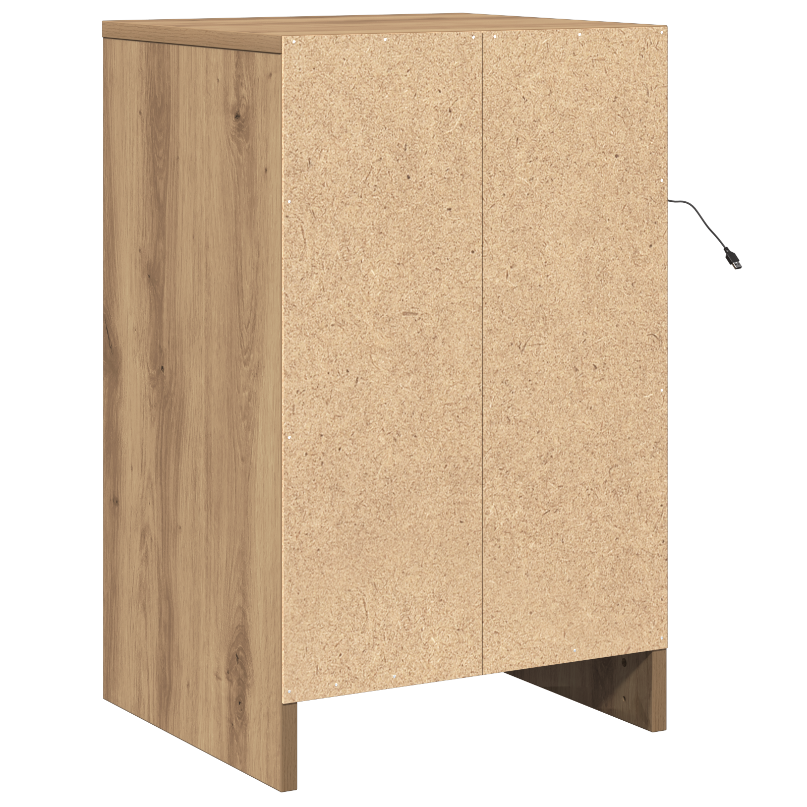 Bedside Cabinet with LED Lights Artisan Oak Engineered Wood - Image 8