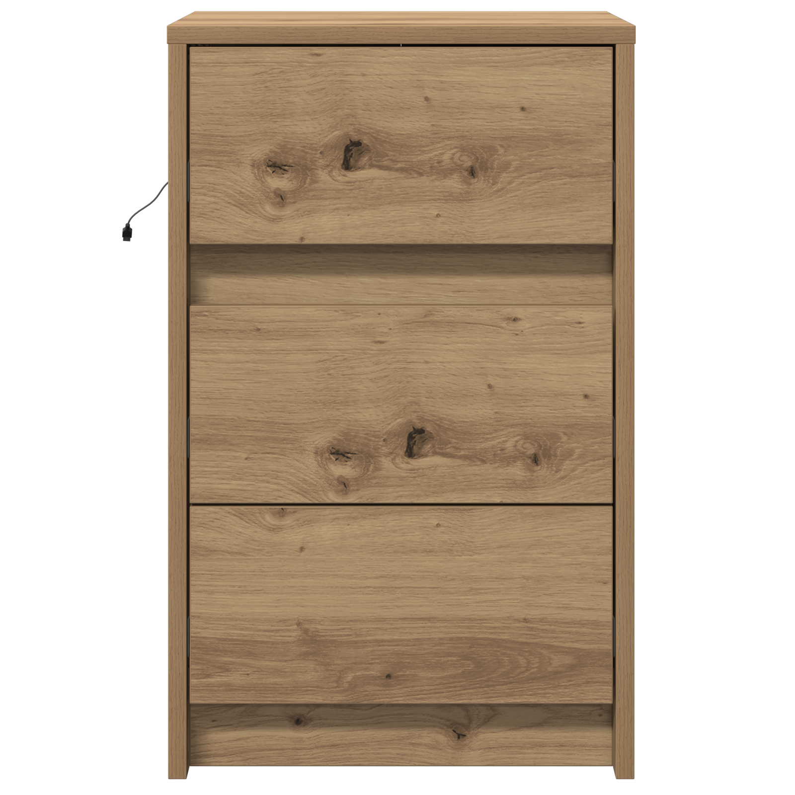 Bedside Cabinet with LED Lights Artisan Oak Engineered Wood - Image 6