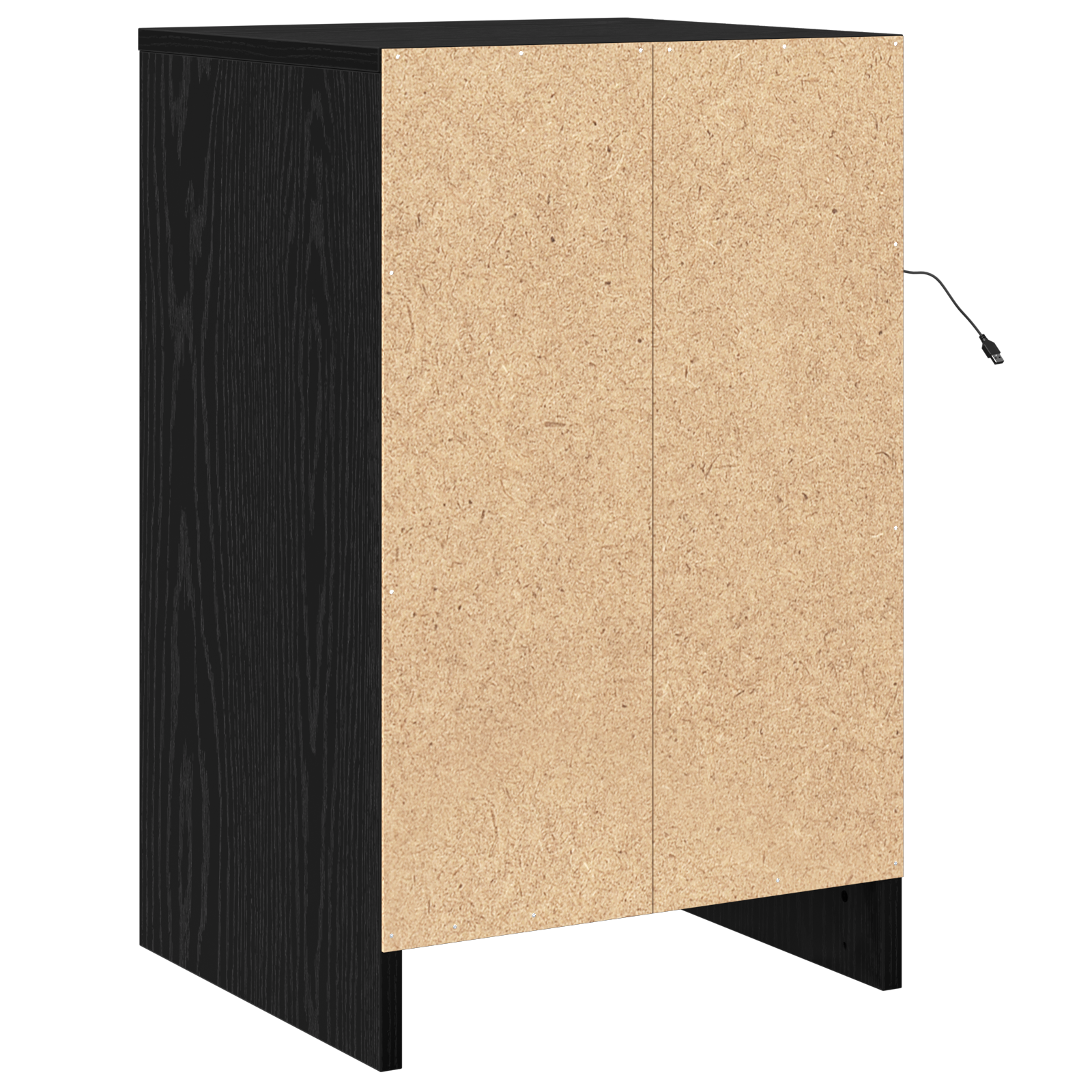 Bedside Cabinet with LED Lights Black Oak Engineered Wood - Image 8