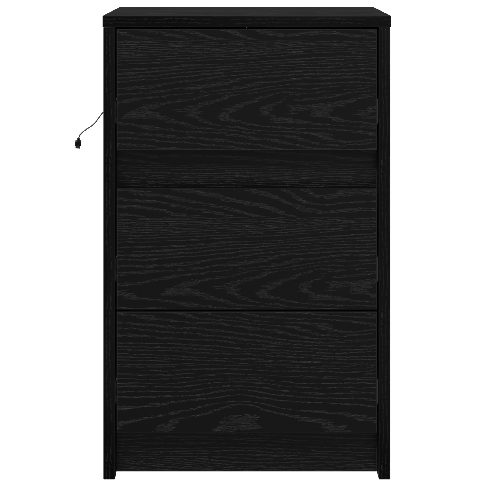 Bedside Cabinet with LED Lights Black Oak Engineered Wood - Image 6