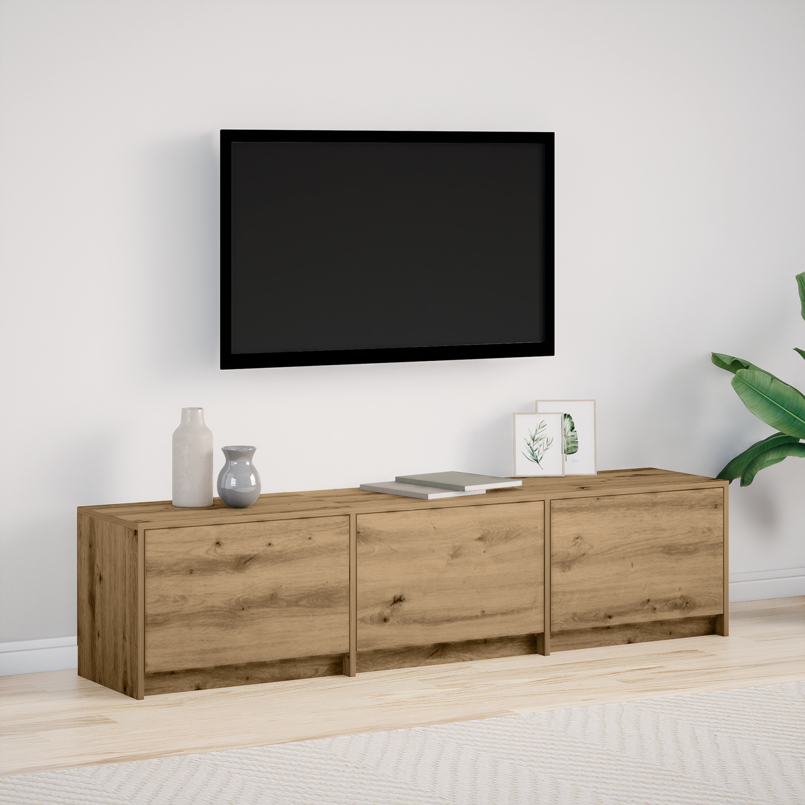 Thumbnail - vidaXL TV-Schrank mit LED Artisan Eiche 165x34x40 cm Holzwerkstoff