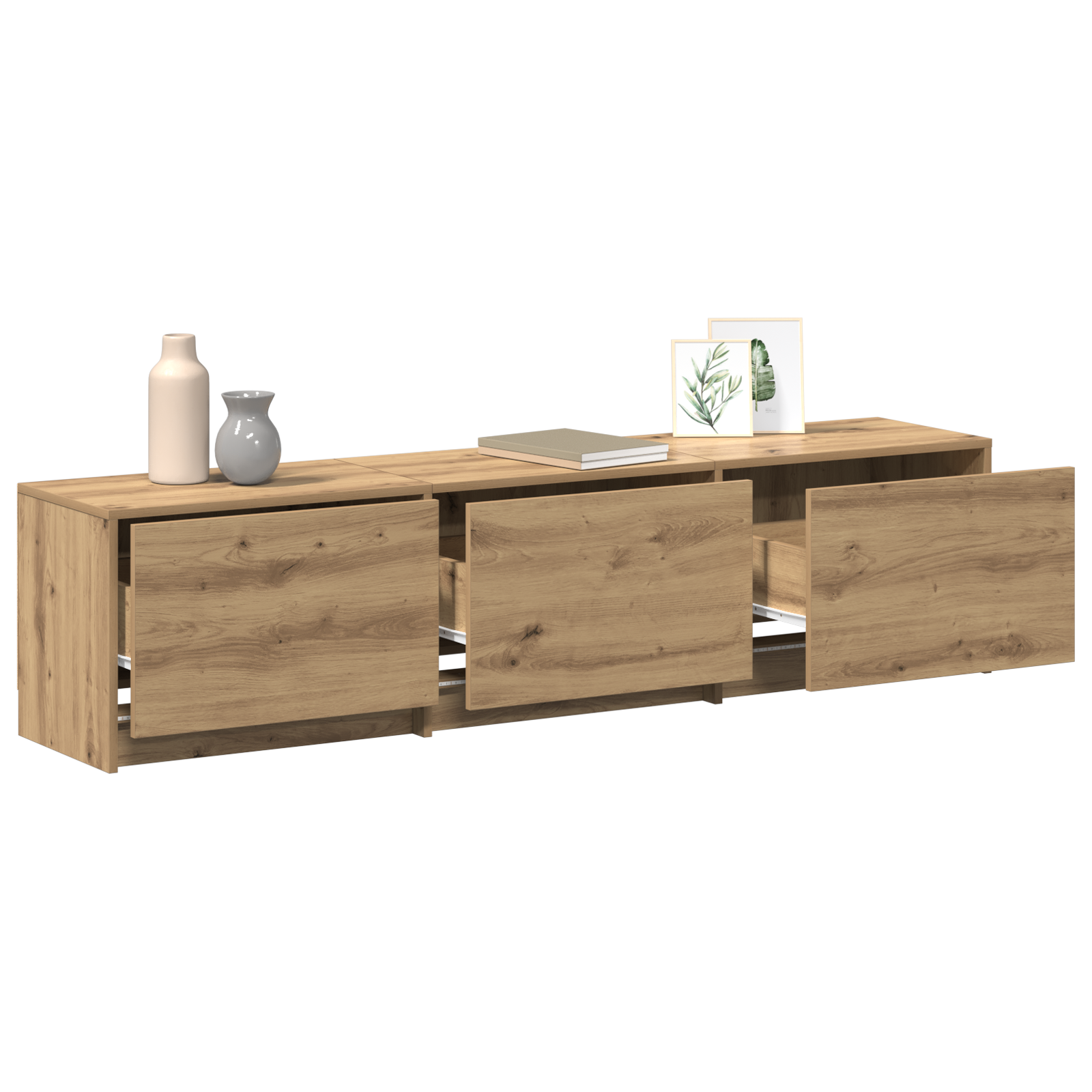 Thumbnail - vidaXL TV-Schrank mit LED Artisan Eiche 165x34x40 cm Holzwerkstoff