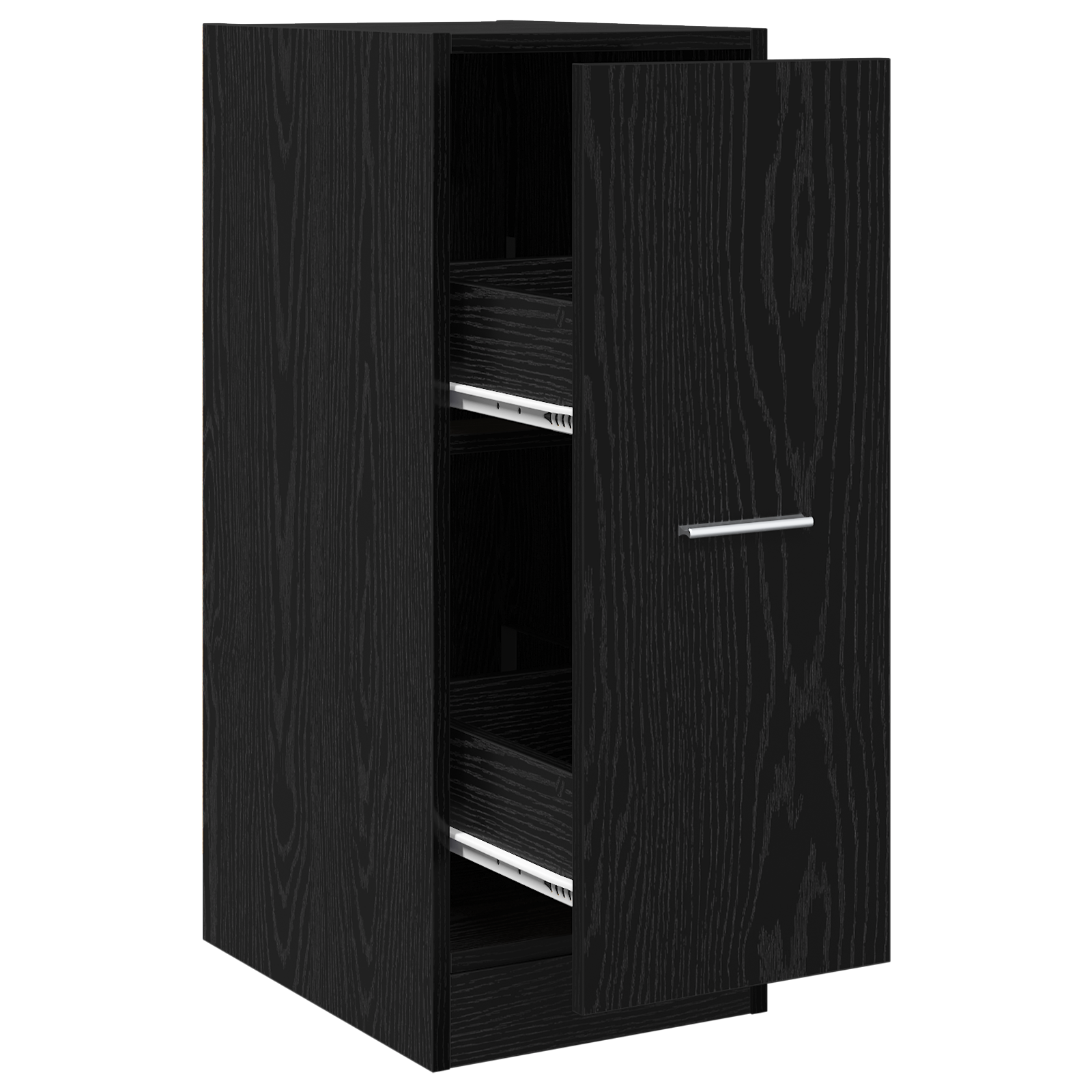 Apothecary Cabinet Black Oak 30x41x77,5 cm Engineered Wood - Image 2