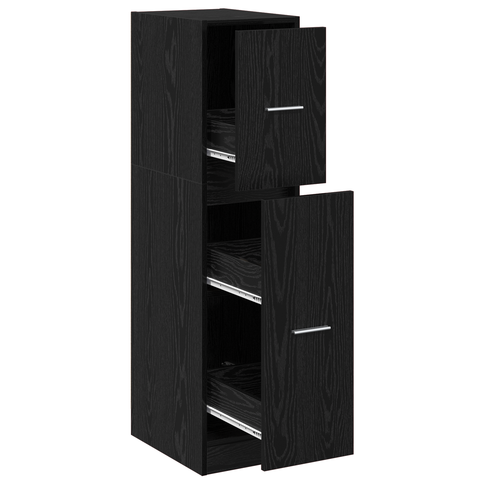 Thumbnail - vidaXL Apotheker Schrank Schwarz Eiche 30x41x118 cm Holzwerkstoff
