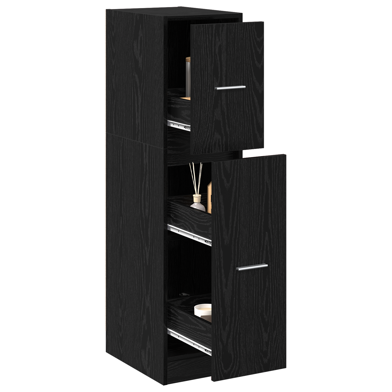 Thumbnail - vidaXL Apotheker Schrank Schwarz Eiche 30x41x118 cm Holzwerkstoff