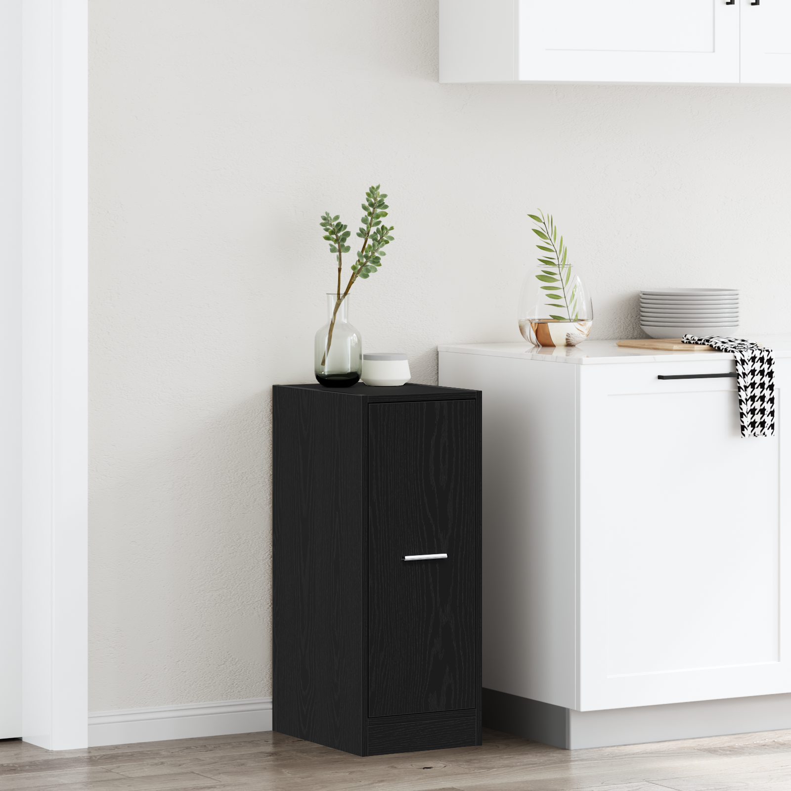 Apothecary Cabinet Black Oak 40x41x77,5 cm Engineered Wood