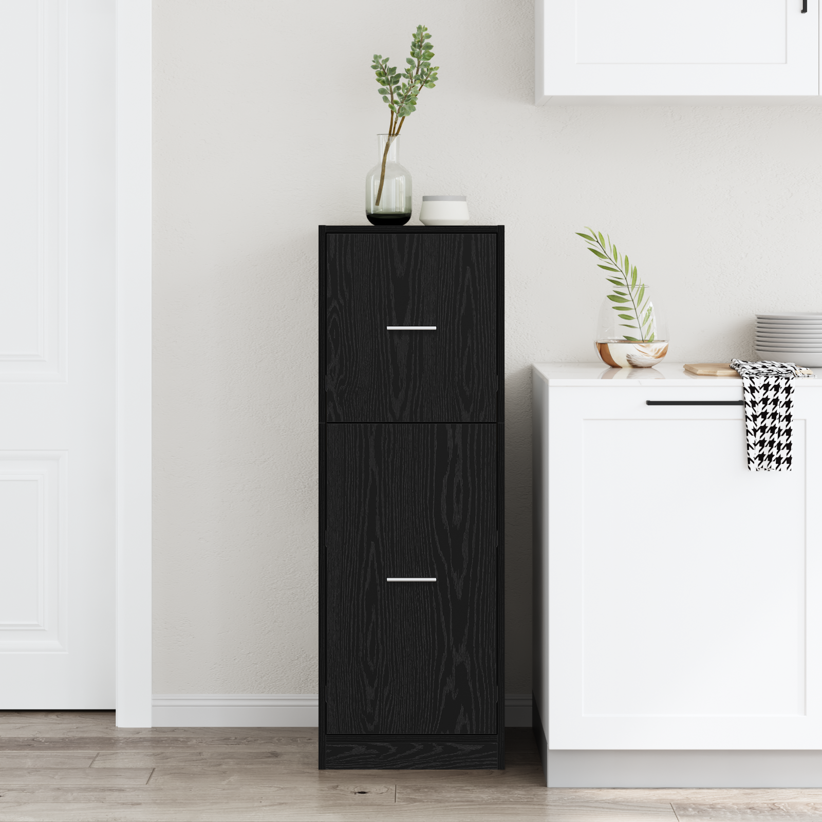 Apothecary Cabinet Black Oak 40x41x118 cm Engineered Wood - Image 4