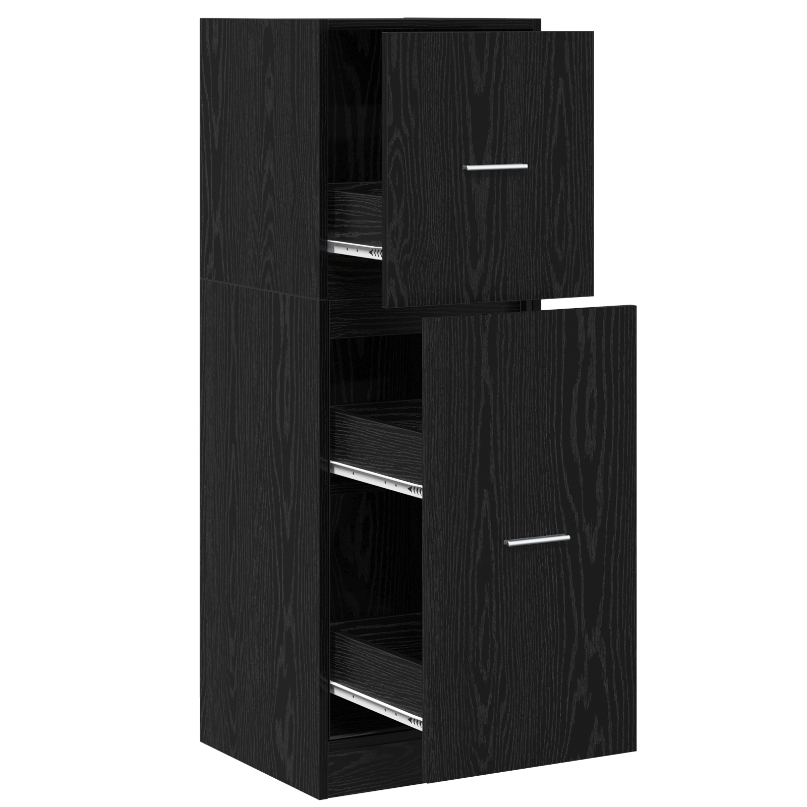 Apothecary Cabinet Black Oak 40x41x118 cm Engineered Wood - Image 3