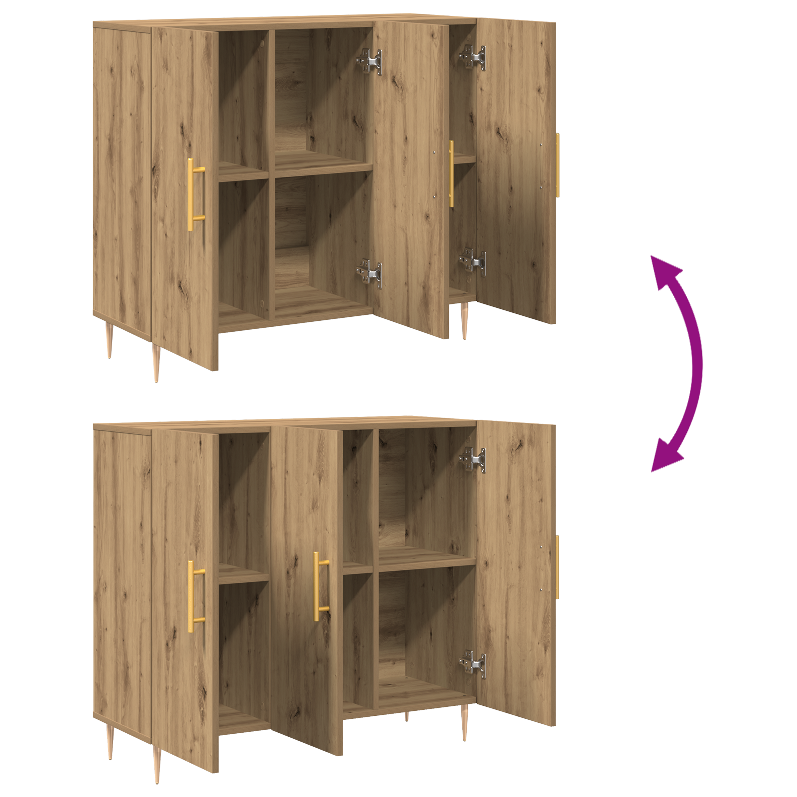 Sideboard Artisan Oak 90x34x80 cm Engineered Wood - Image 11