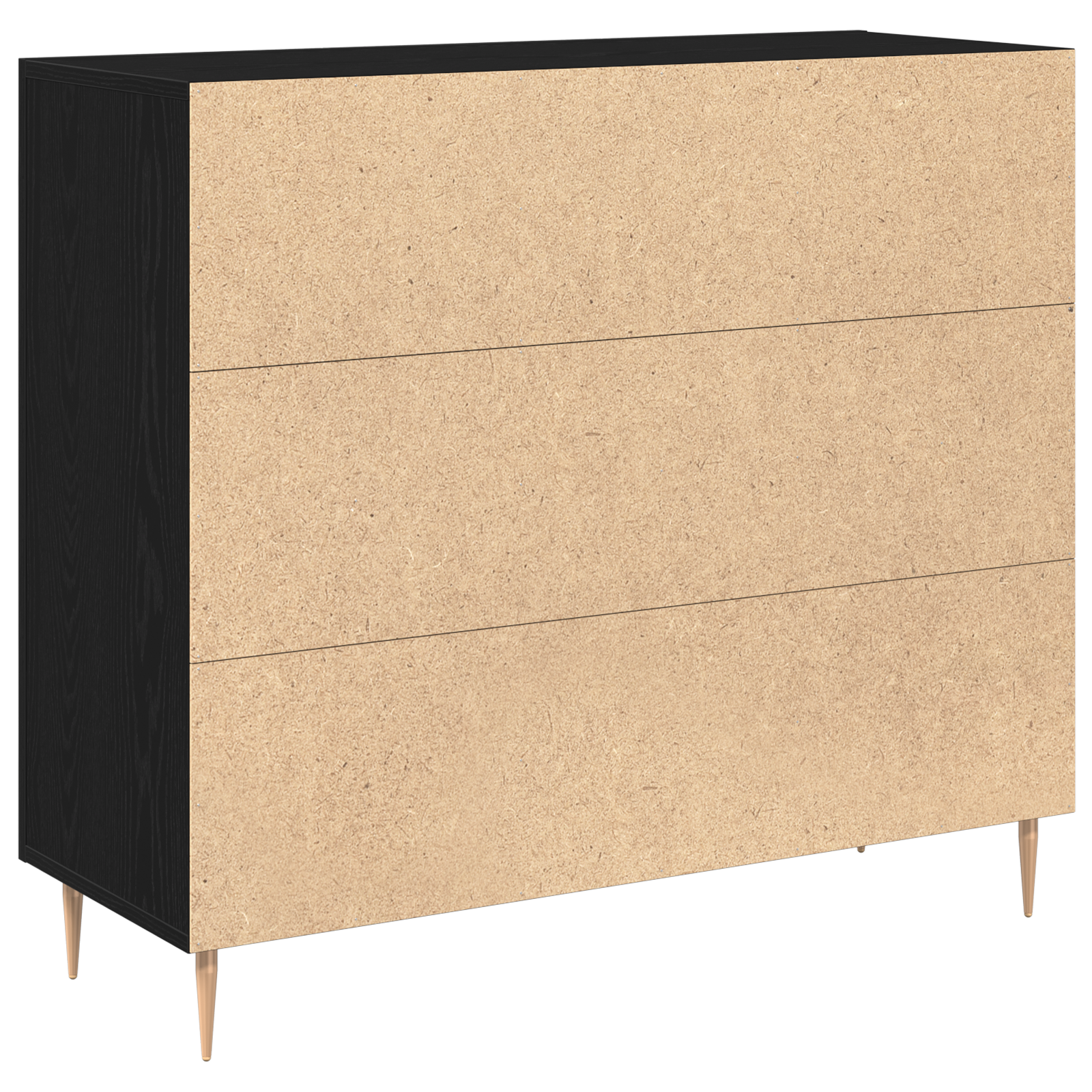 Black Oak Sideboard 90x34x80 cm made of Engineered Wood - Image 5