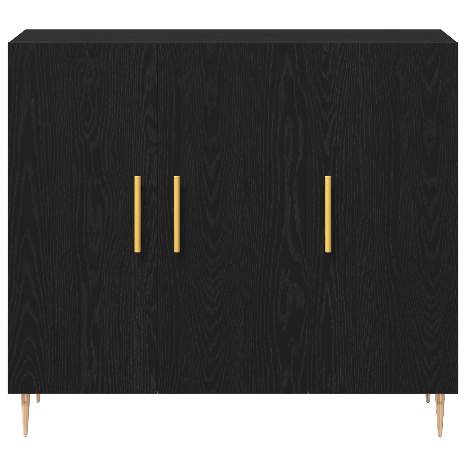 Black Oak Sideboard 90x34x80 cm made of Engineered Wood - Image 6