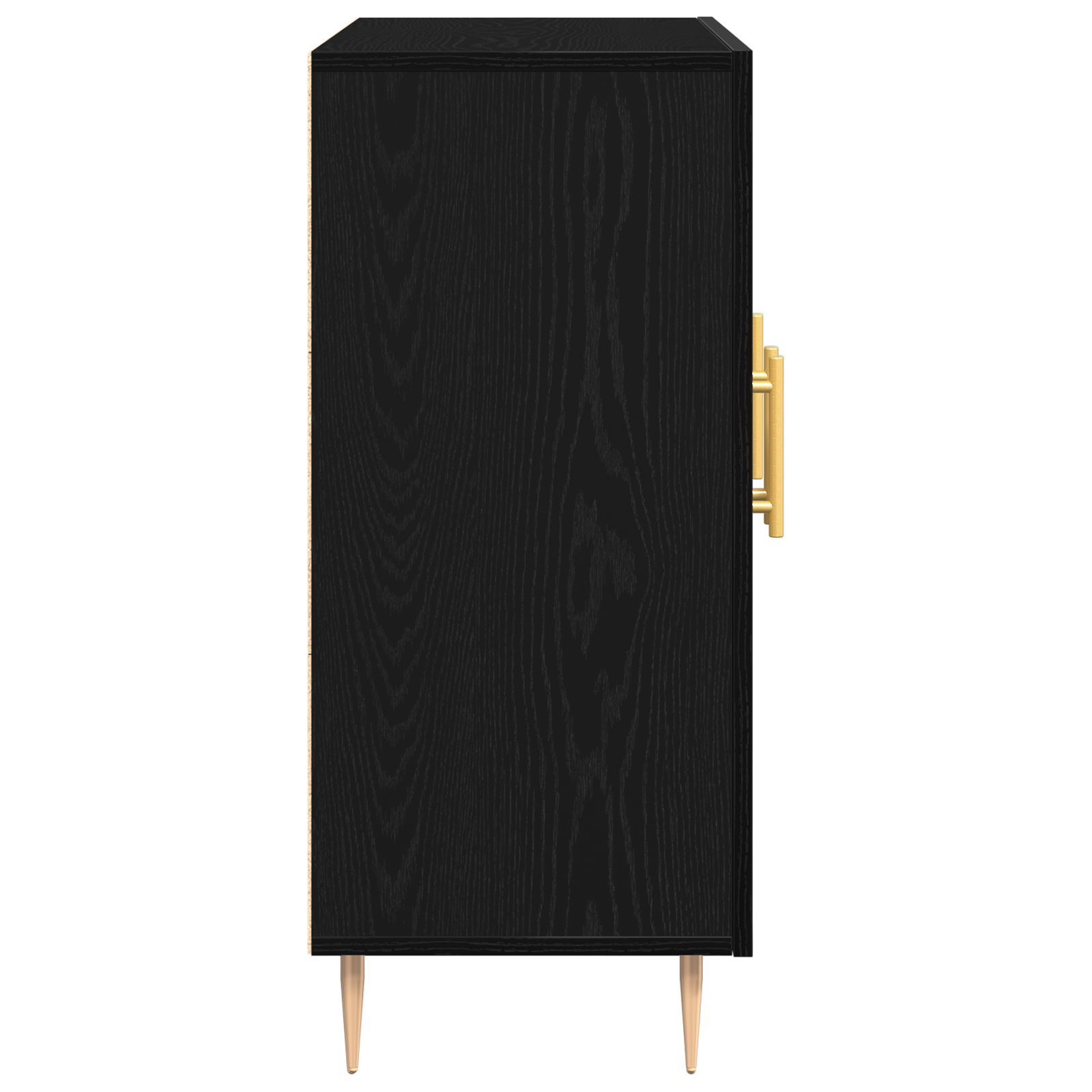 Black Oak Sideboard 90x34x80 cm made of Engineered Wood - Image 7