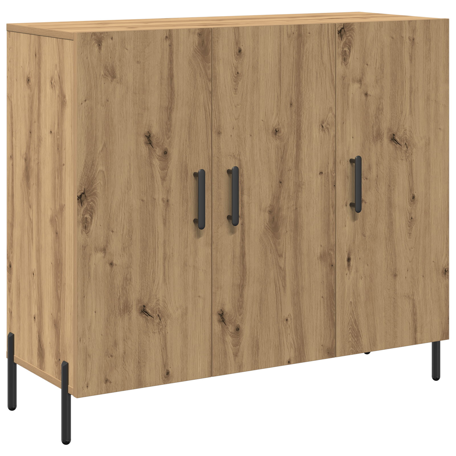 Artisan Oak Sideboard - 90x34x80 cm - Made of Engineered Wood - Image 2