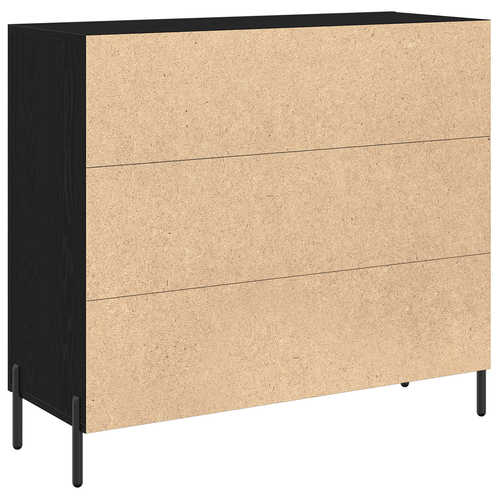 Black Oak Sideboard 90x34x80 cm Made of Engineered Wood - Image 5